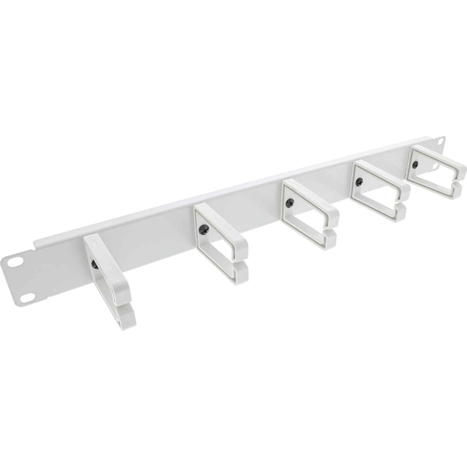 InLine 19inch Cable Management Panel 5 Small Brackets RAL 7035 Grey