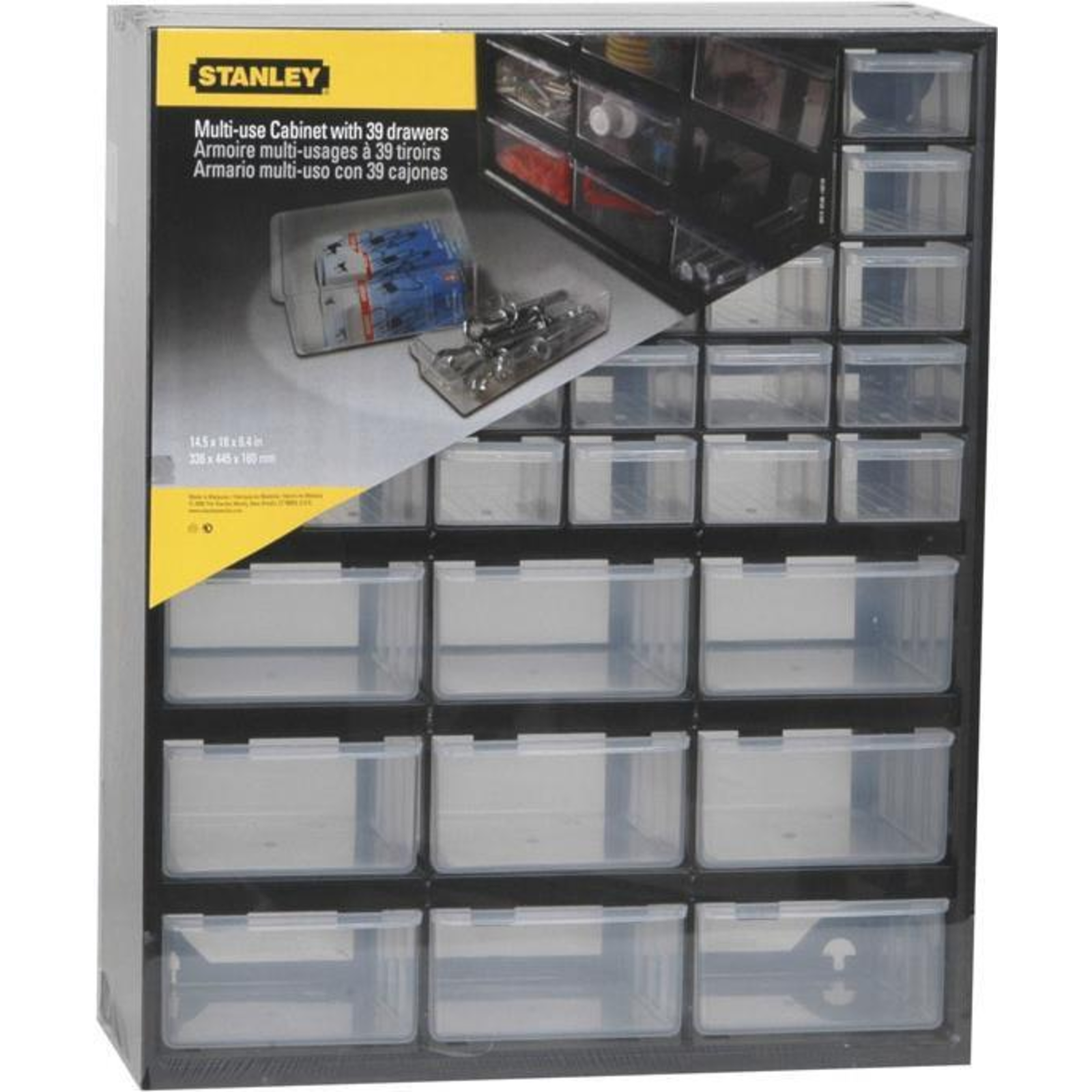Stanley Small Parts Magazine 1-93-981 Black transparent 39 Drawers