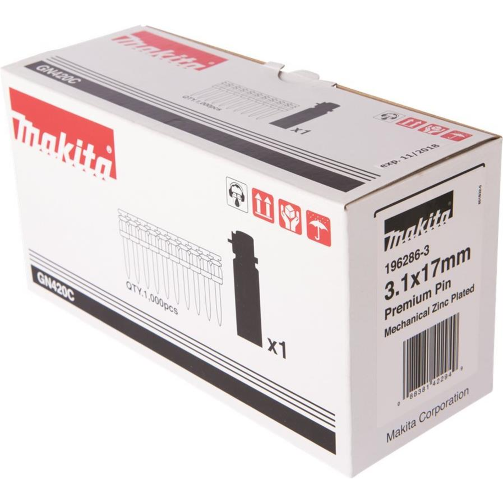 Makita Nail Set for Concrete 1000 Pieces 3.1mm