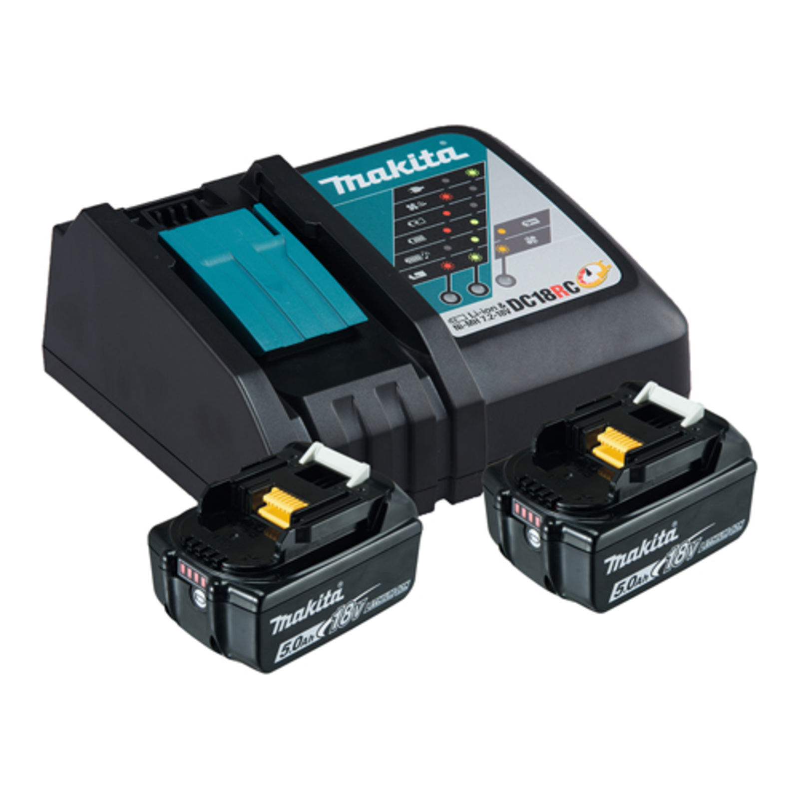Makita 197570-9 Battery And Charger Set Li-Ion 5 Ah 18 V Black Blue