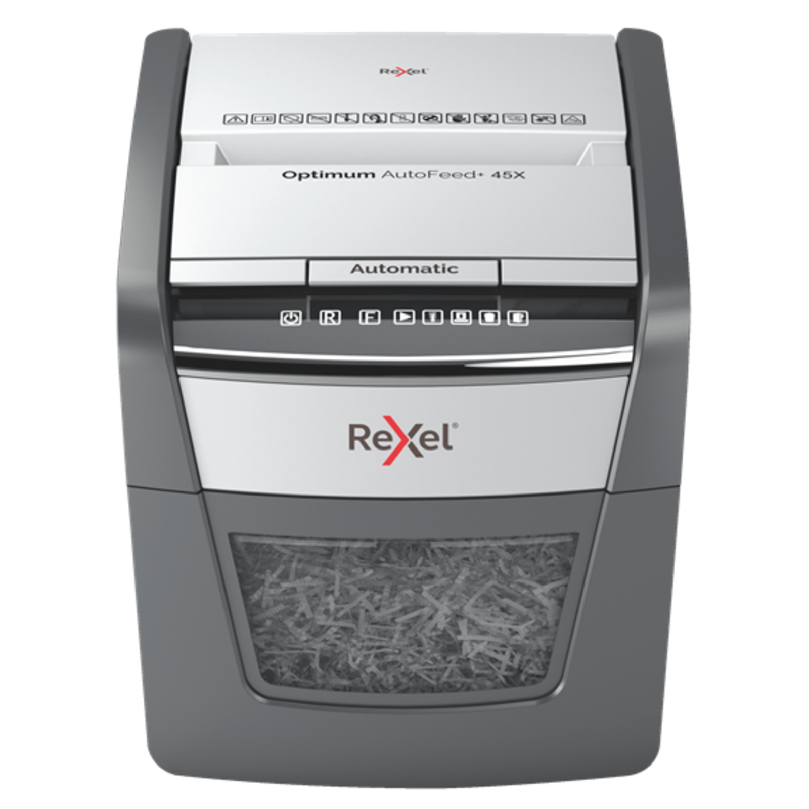 REXEL AutoFeed 45X Cross Shredder 4x28mm 20 L 45 Sheets 55 DB Touch