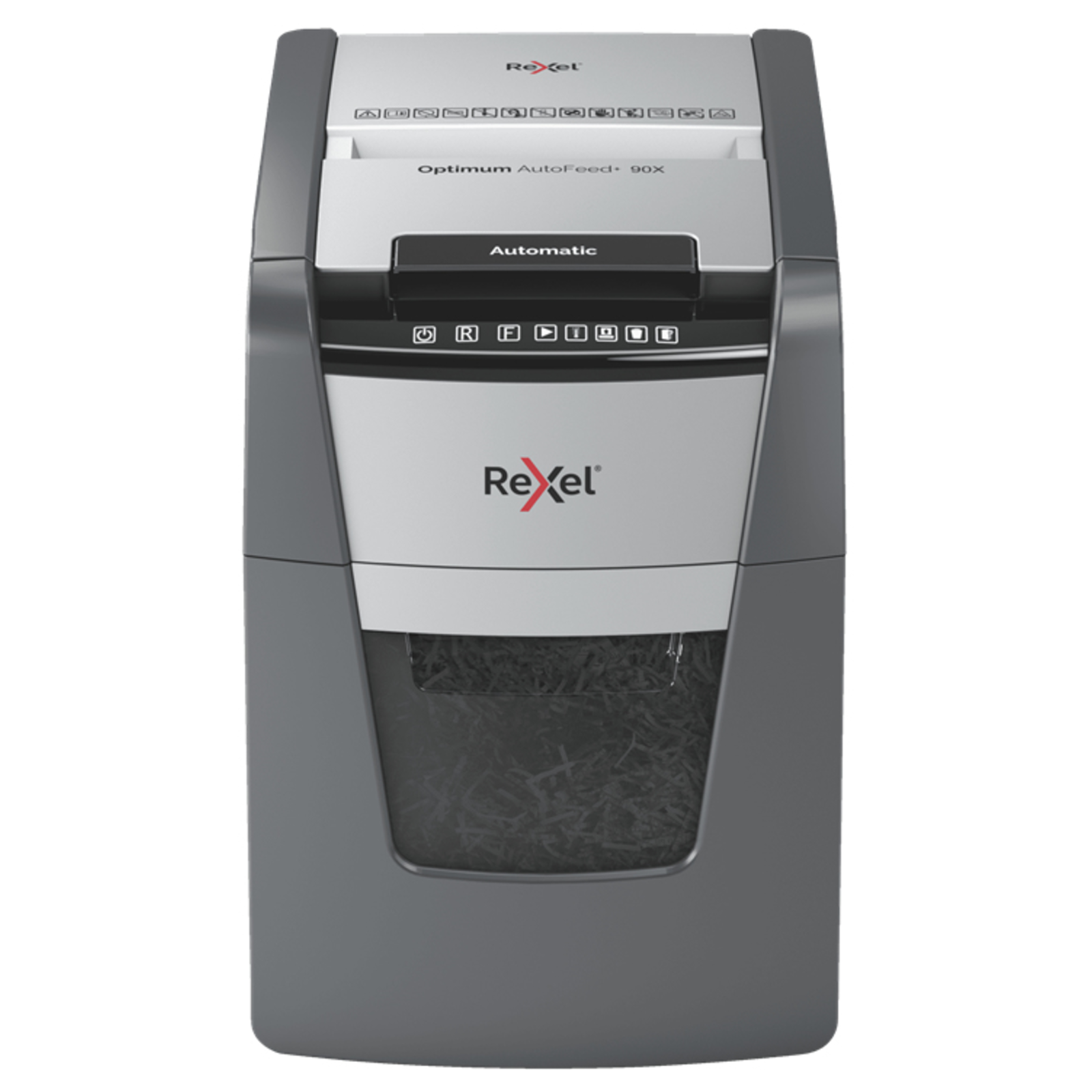 REXEL Optimum AutoFeed+ 90X Shredder P-4 90 Sheets 34 L Bin