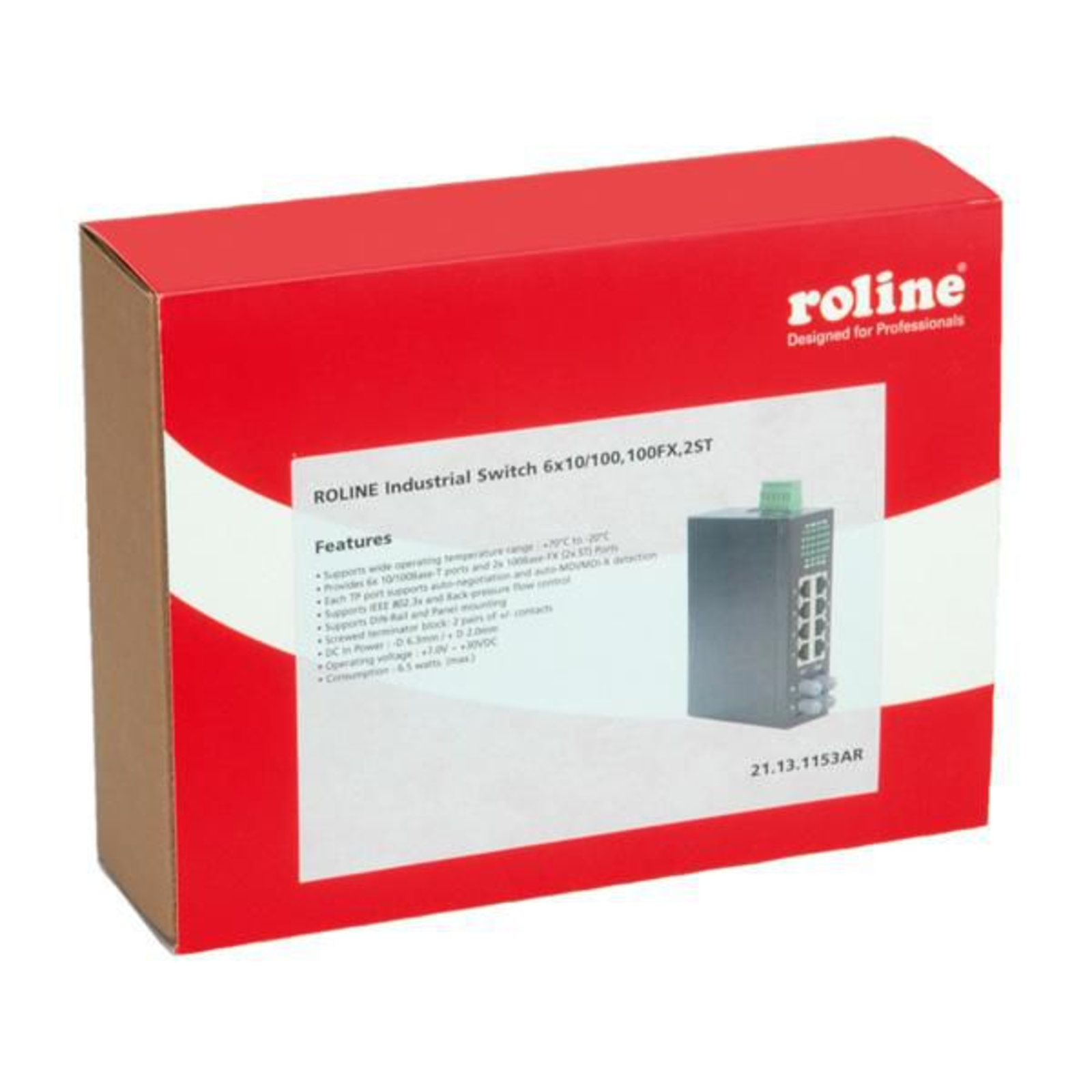 ROLINE Industrial Switch 6x RJ-45 2x ST Unmanaged
