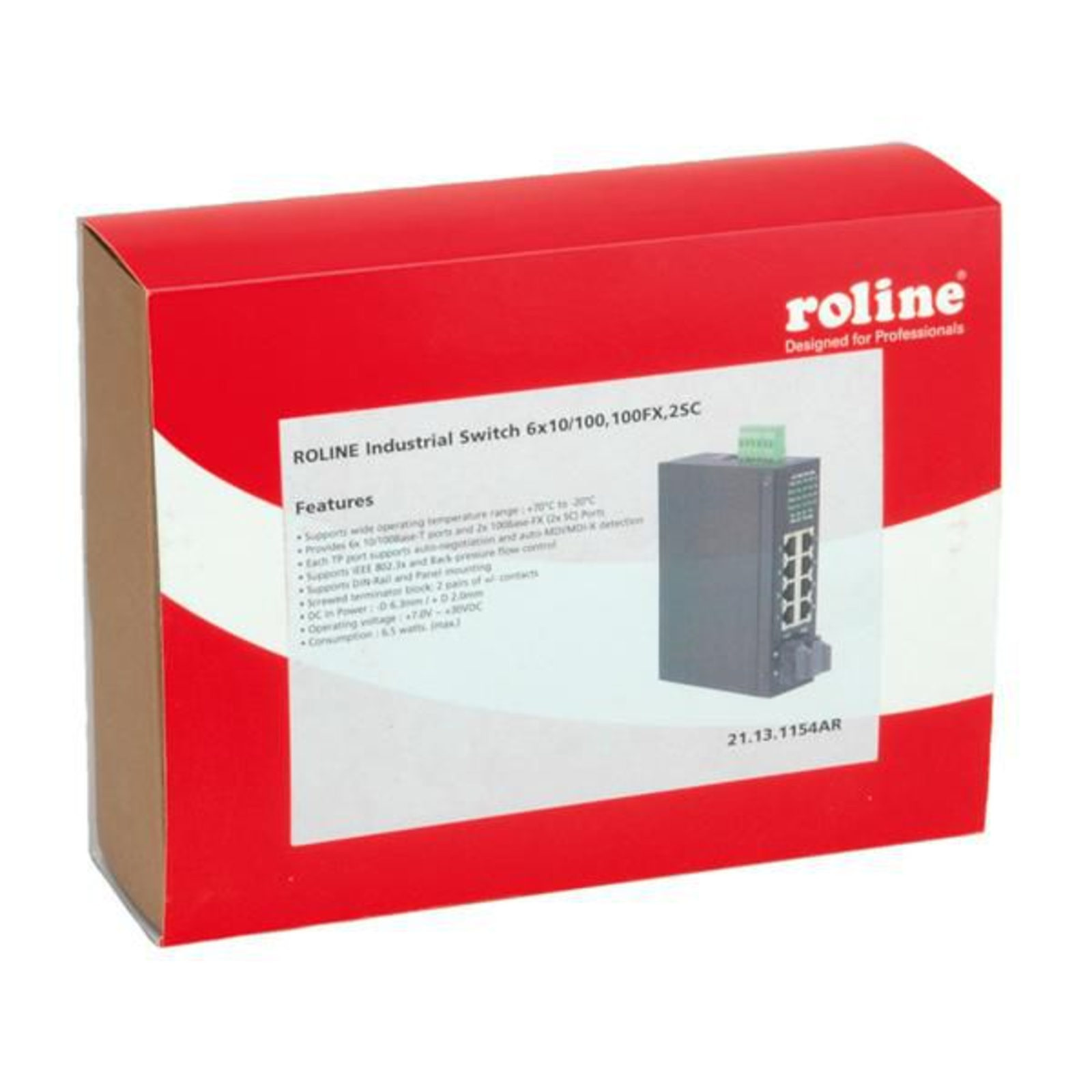 ROLINE Industrial Switch 6x RJ-45 2x SC Unmanaged Full Duplex