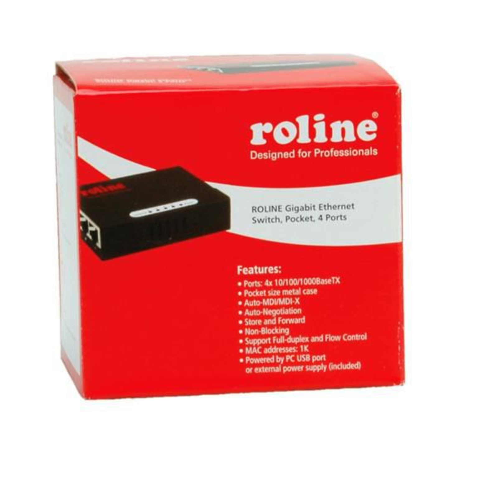 ROLINE Gigabit Ethernet Switch Pocket 4 Ports Full Duplex