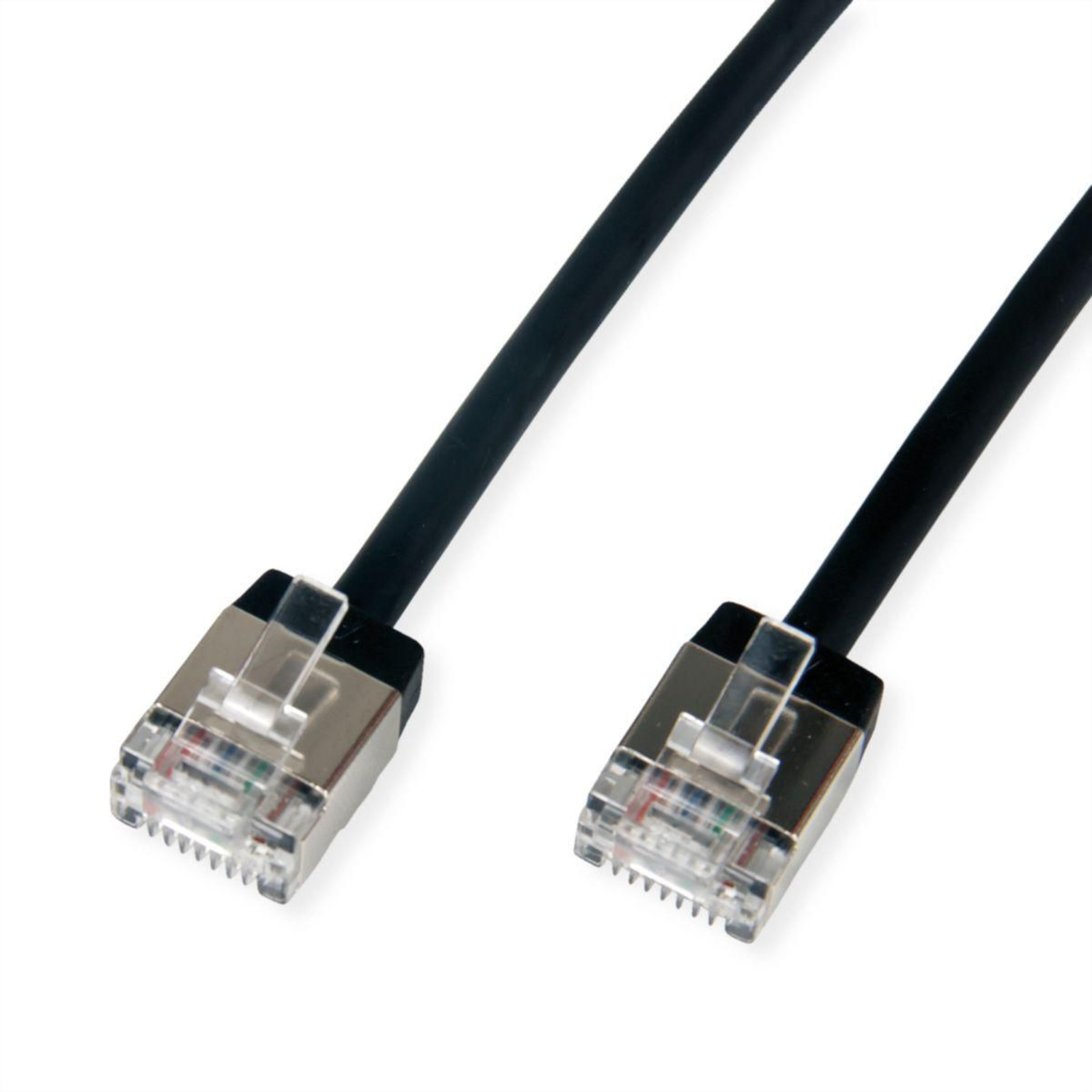 ROLINE U/FTP Patch Cable Cat.6A Ultra-short RJ45 Black 1m Network CAT 6a