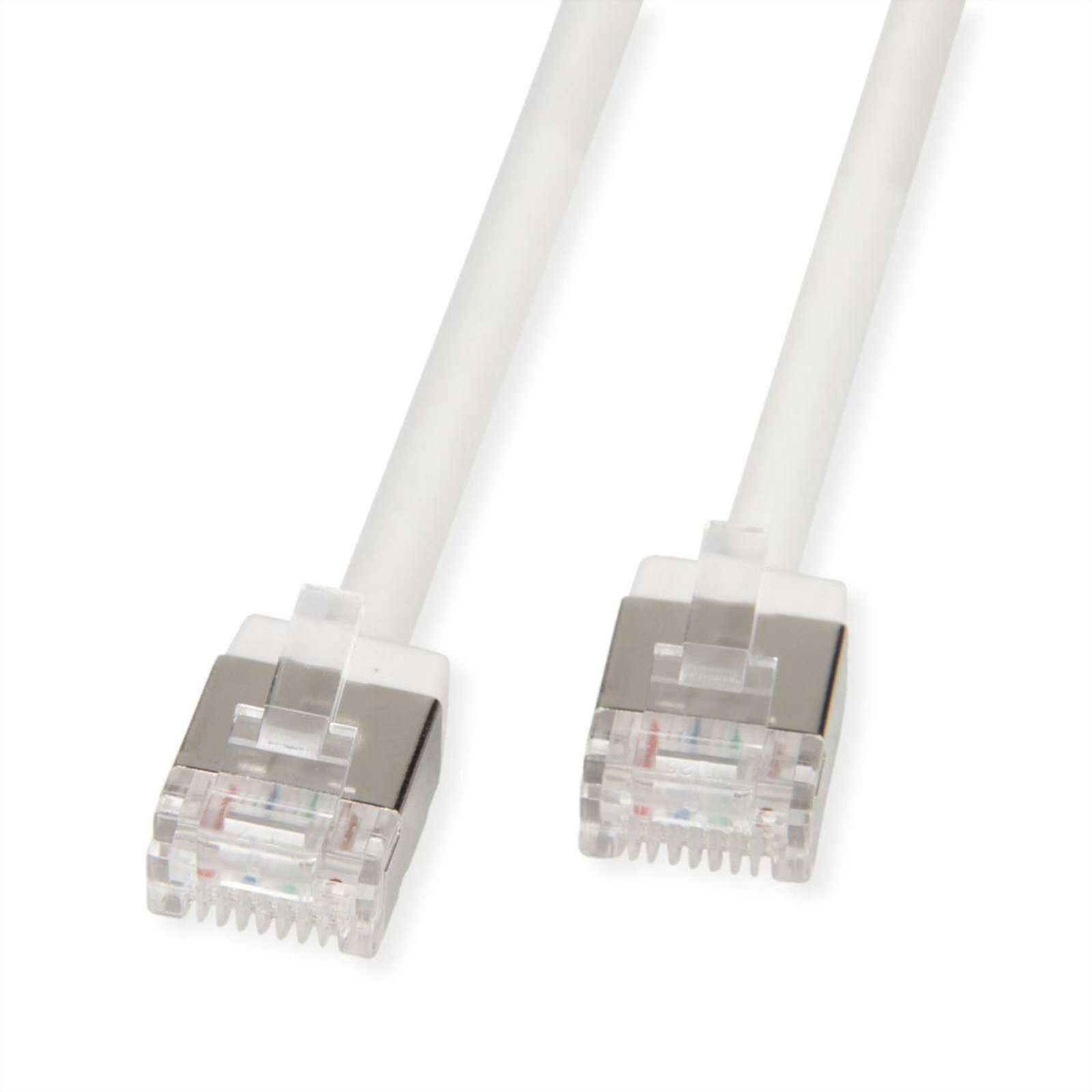 ROLINE U/FTP Patch Cable Cat.6A Ultra-short RJ45 White 2m Network FTP