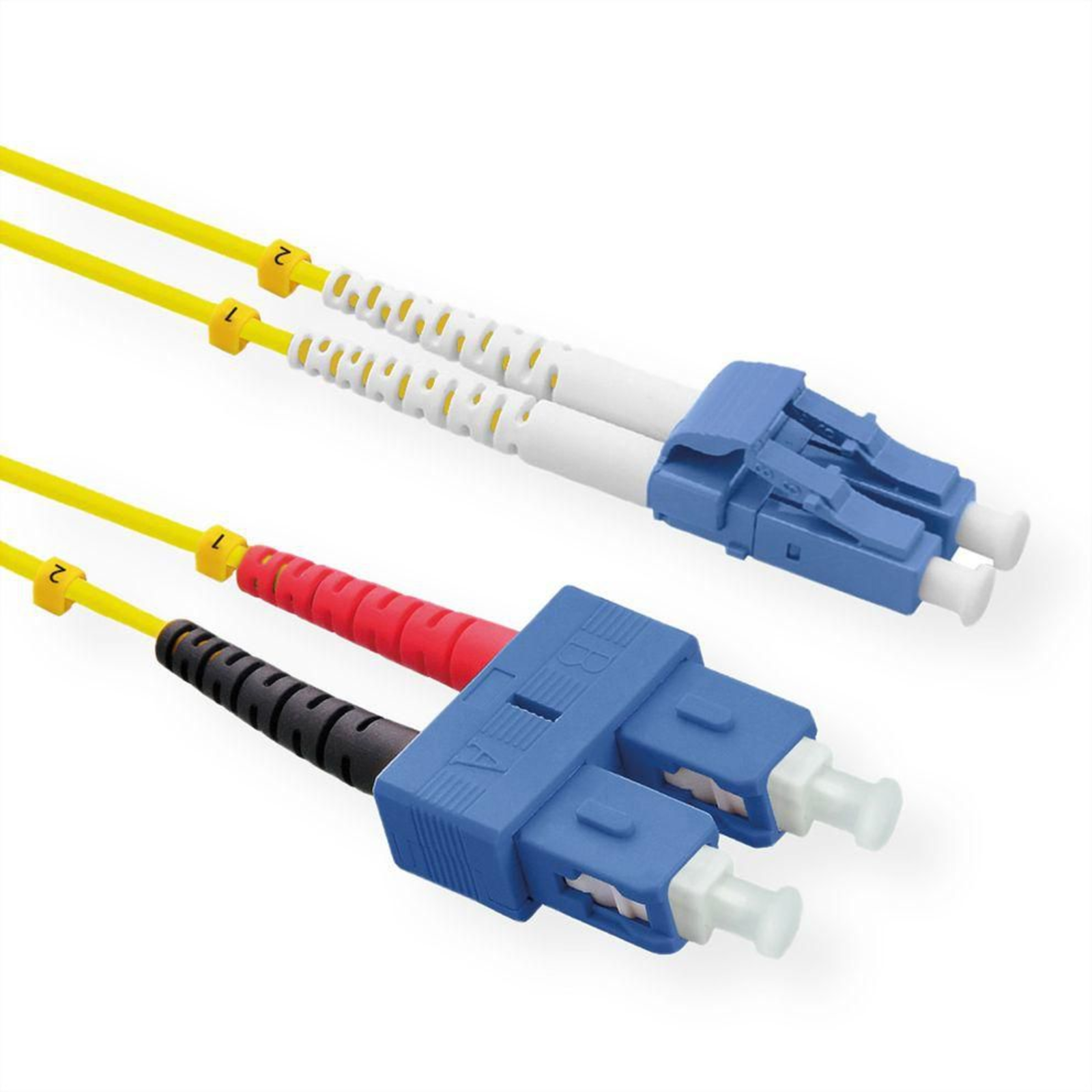 ROLINE Fiber Optic Cable Duplex Single Mode 9/125um OS2 LC/SC Yellow 1 M