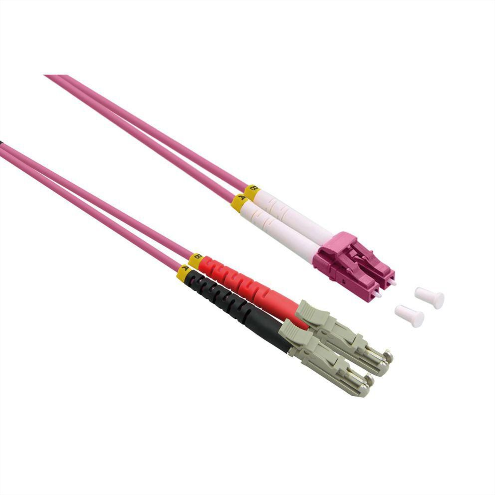 ROLINE Fiber Optic Cable Duplex 50/125um OM4 LSH/LC LSOH Violet 0.5 M