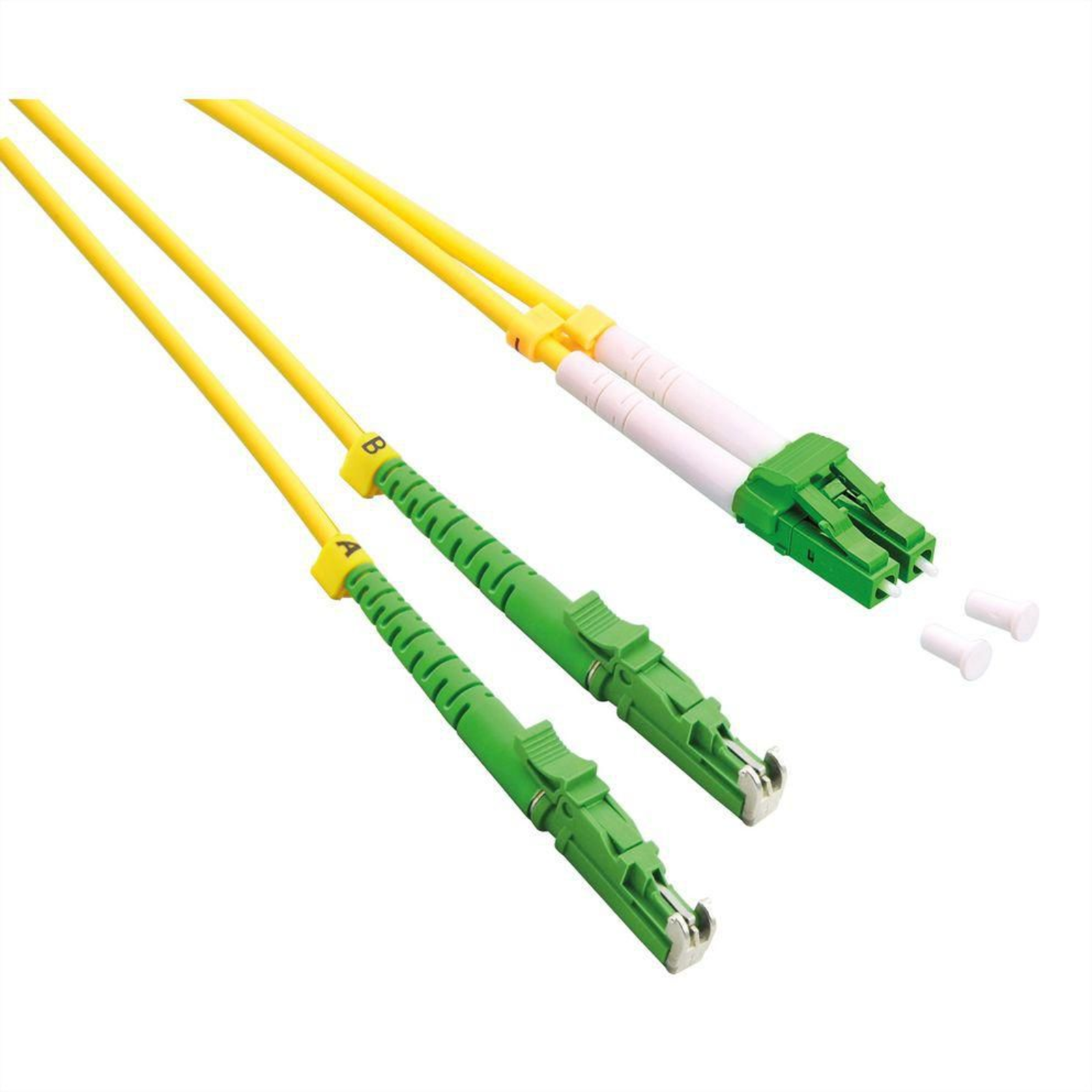 ROLINE Fiber Optic Cable Duplex 9/125um OS2 LSH/LC APC Cut LSOH Yellow 10 M