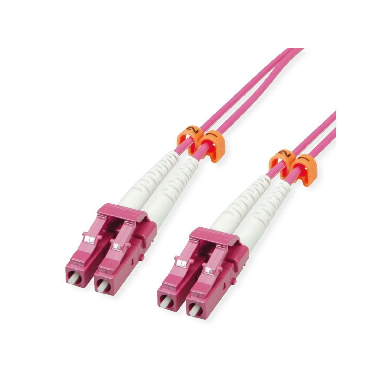 VALUE Fiber Optic Cable 50/125um OM4 LC/LC Low-loss Connector Violet 7 M