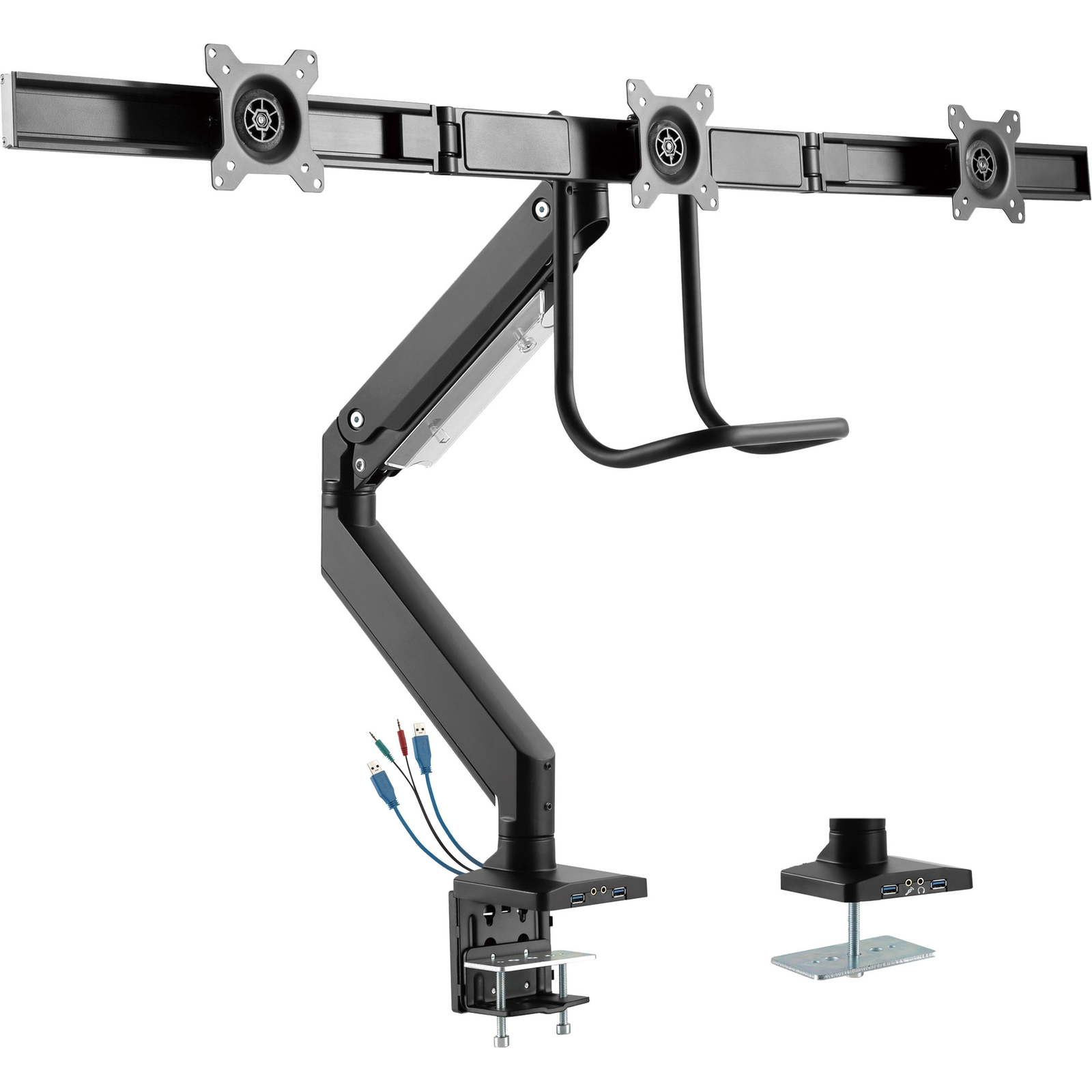 InLine Mounting Kit for 3 LCD Displays Aluminium Black Screen Size 68.58 Cm (27inch)