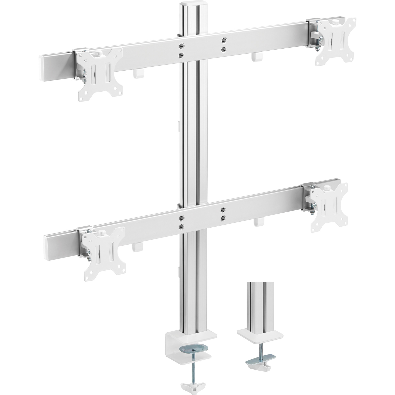 InLine Mounting Kit 4 LCD Displays Plastic Aluminium Steel Fine Texture Grey Size 43.2-81.3cm