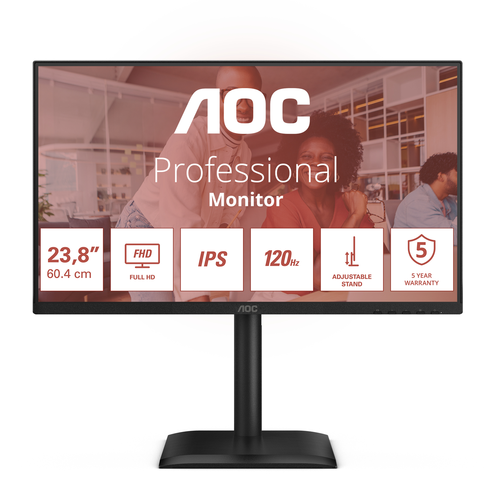 AOC 24E4U 23.8-inch FHD IPS 120Hz 4ms 300cd/m2 D-Sub HDMI DP HUB USB PIVOT