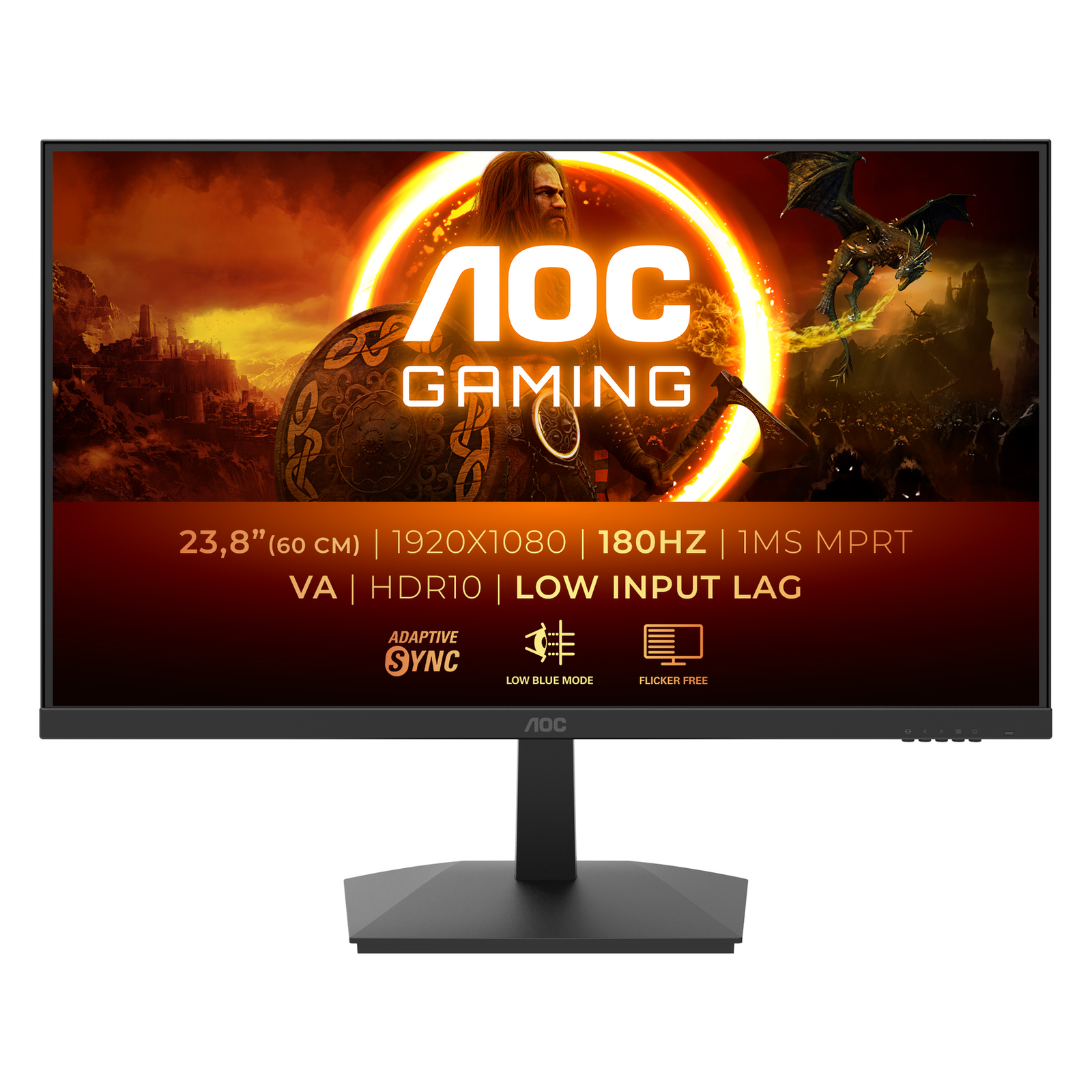 AOC 23.8 Inch 1920x1080 1ms 2xHDMI DP Black Monitor