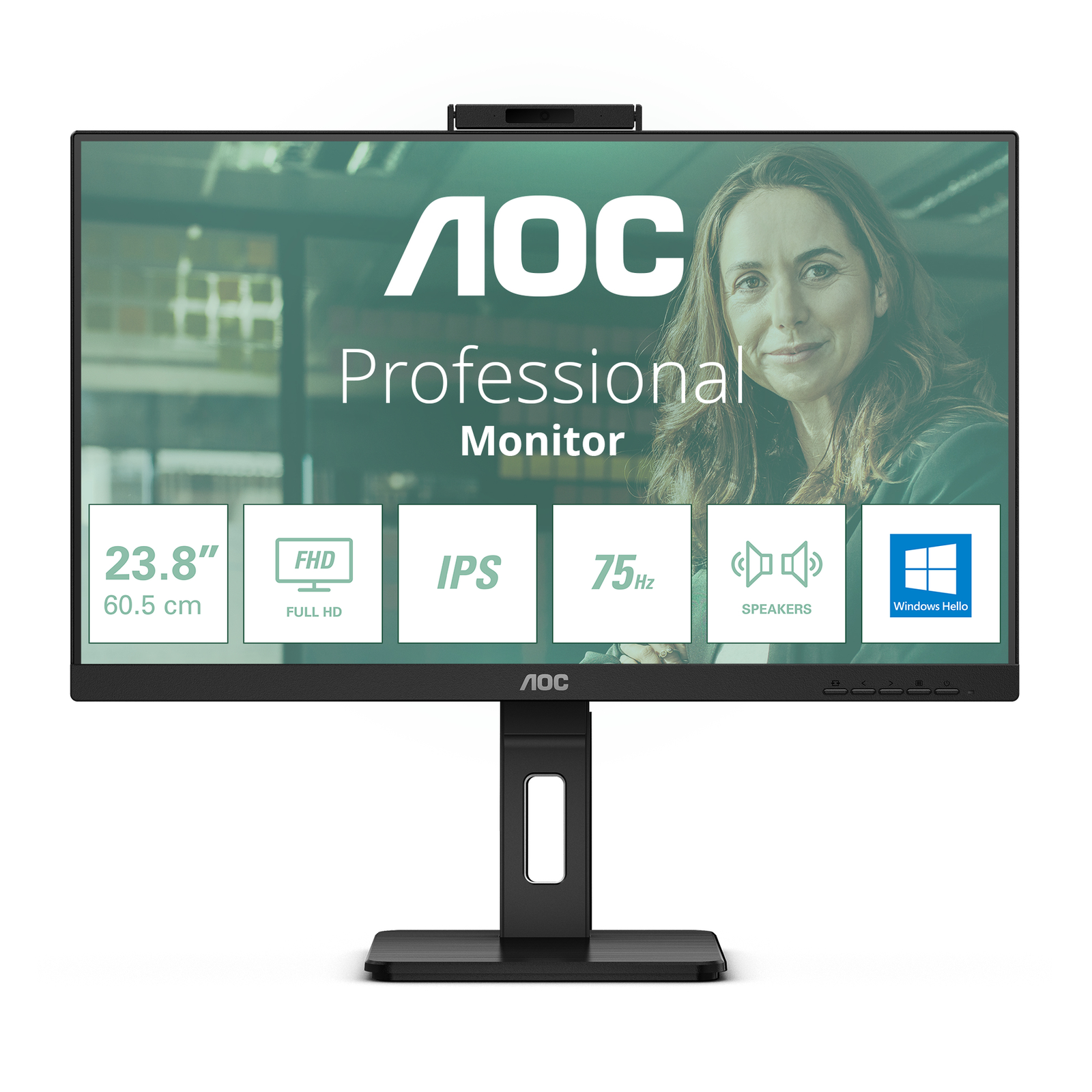 AOC Monitor 24P3CW 23.8 Inch IPS TFT 1920x1080 HDMI DP USB Black