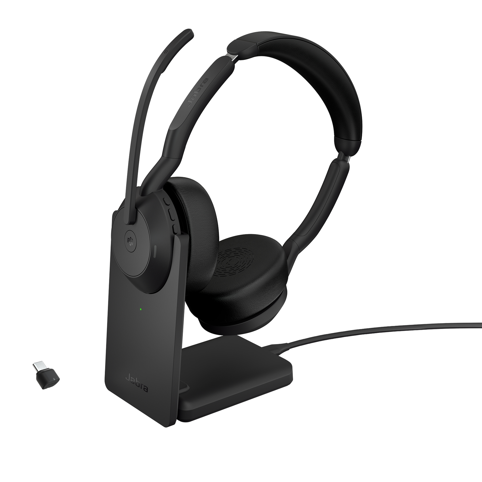 Jabra Evolve2 55 MS Stereo Headset Office Call Centre UBS-C Bluetooth 130g Black On-Ear