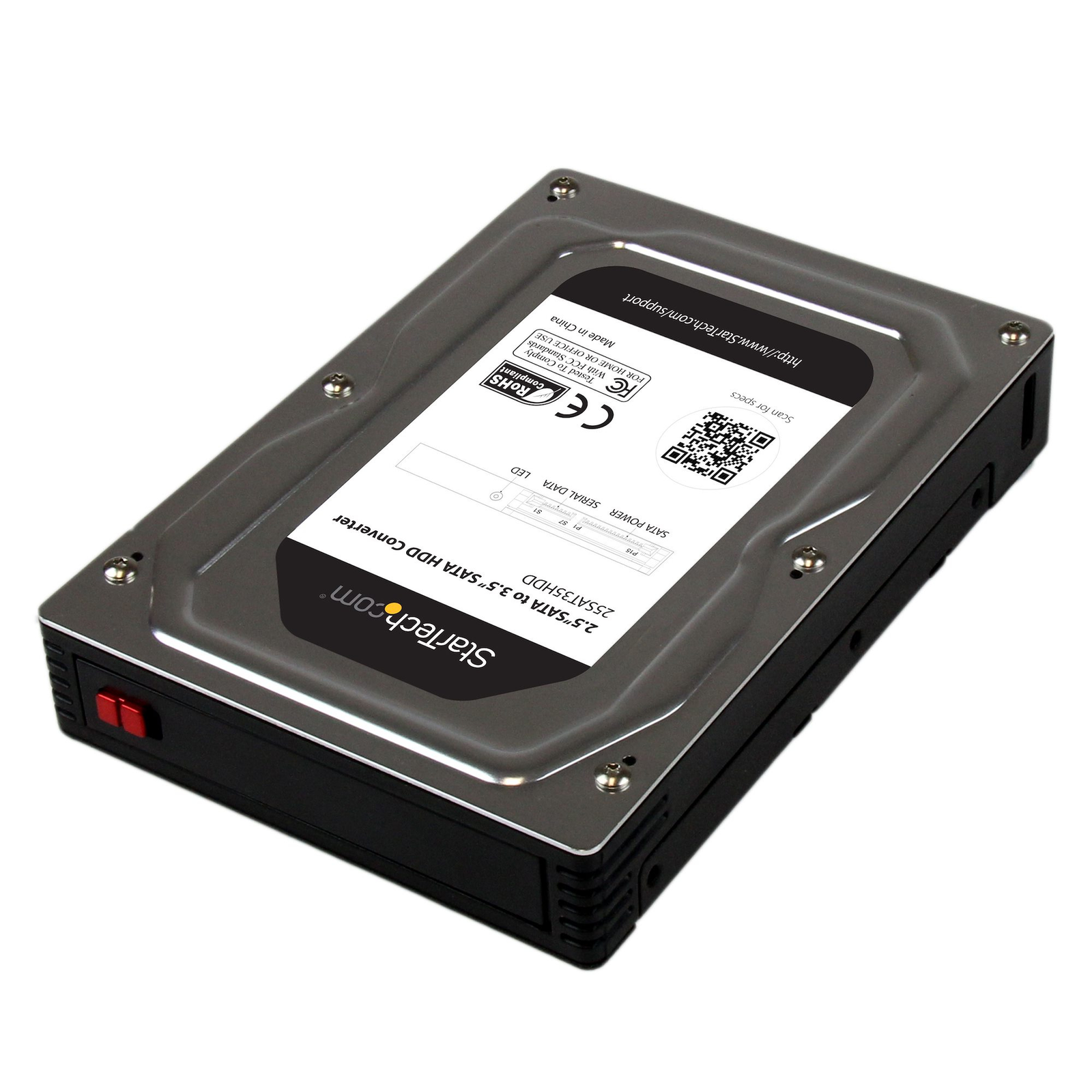 StarTech.com 2.5 to 3.5 Aluminum SATA Hard Drive Enclosure for HDD/SSD up to 12.5mm 6.4cm on