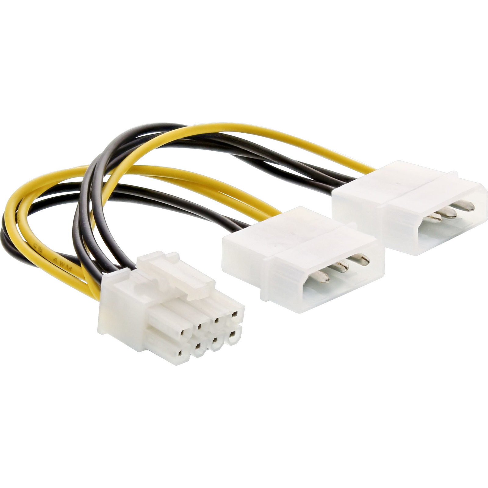 InLine Internal Power Adapter 2x 4pin to 8pin for PCIe PCI-Express Graphics Cards