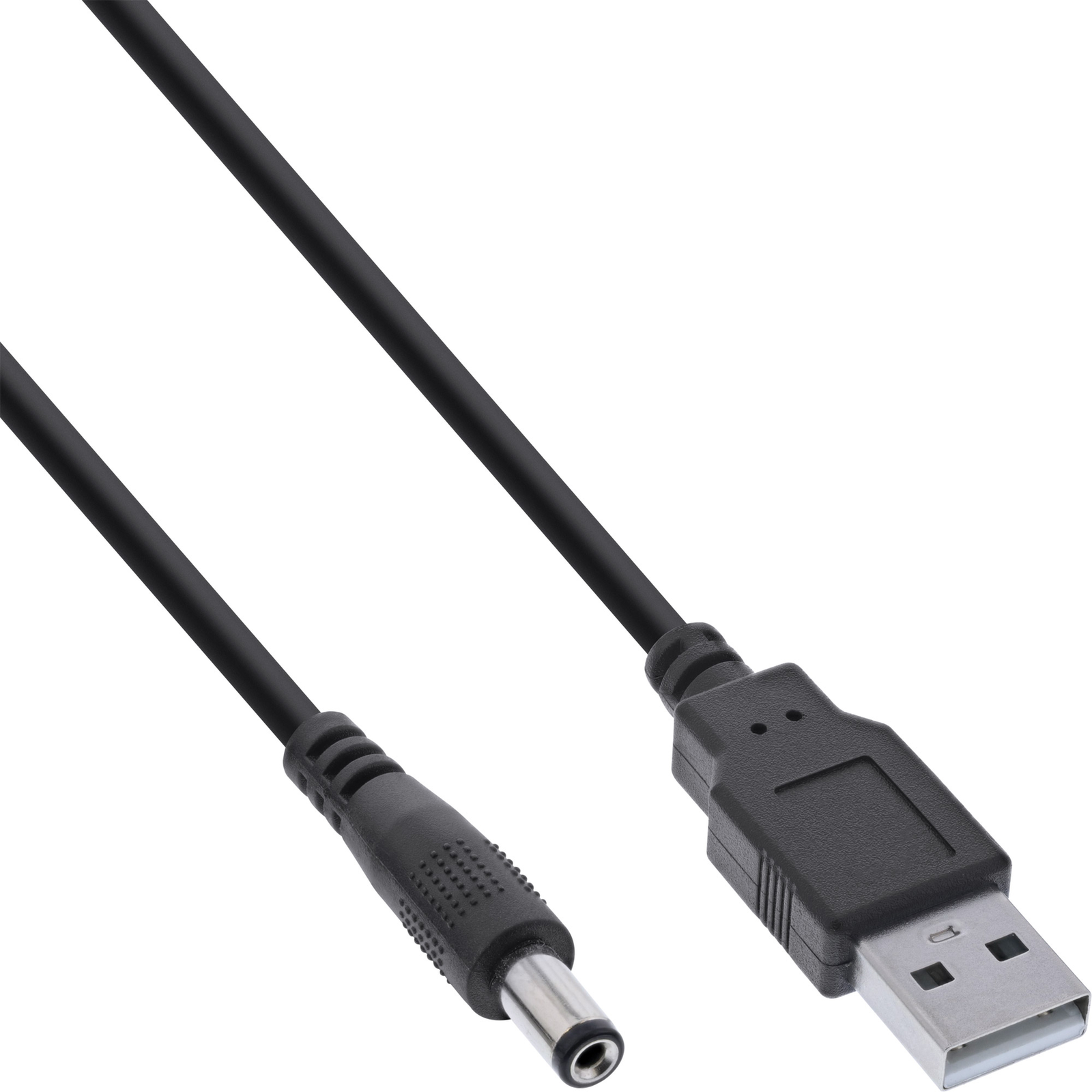 InLine USB DC Power Adapter Cable USB A Plug to DC 5.5x2.50mm Hollow Plug Sc