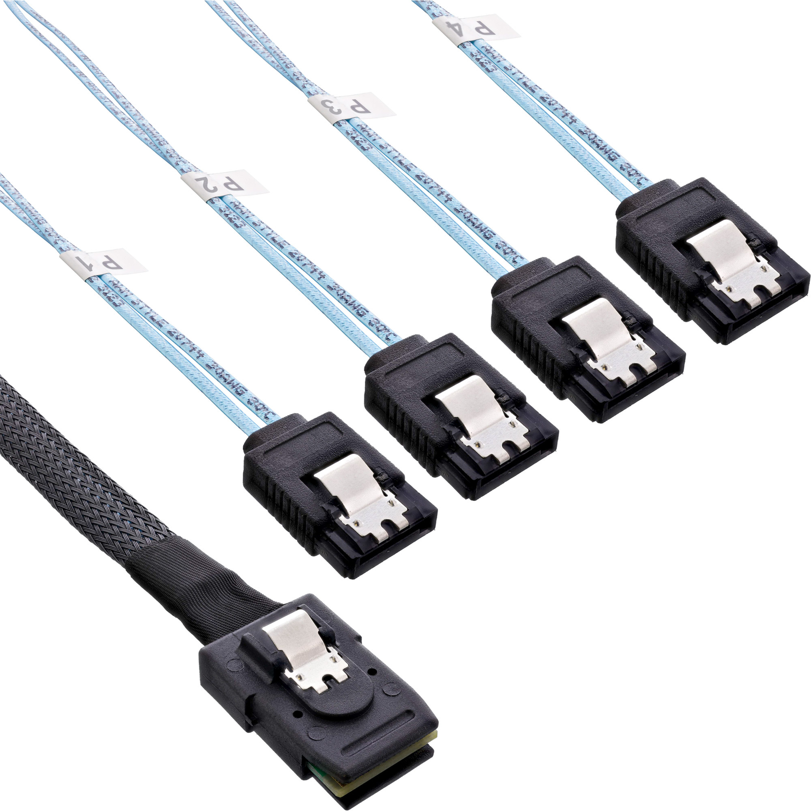 InLine SAS Connection Cable Mini SAS SFF8087 to 4x SATA Crossover OCF 1m