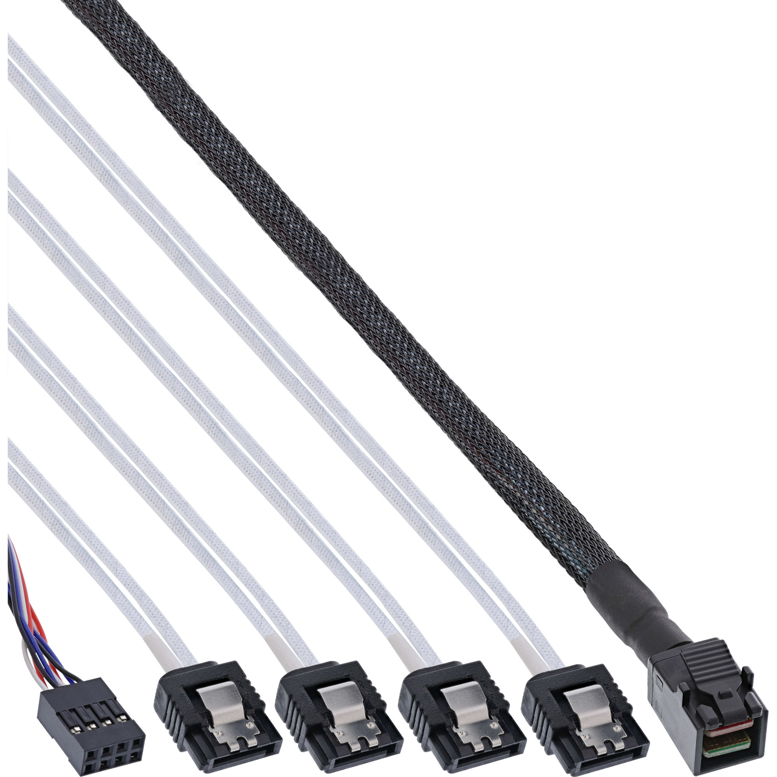 InLine Mini SAS HD Cable SFF-8643 to 4x SATA + Sideband 1m