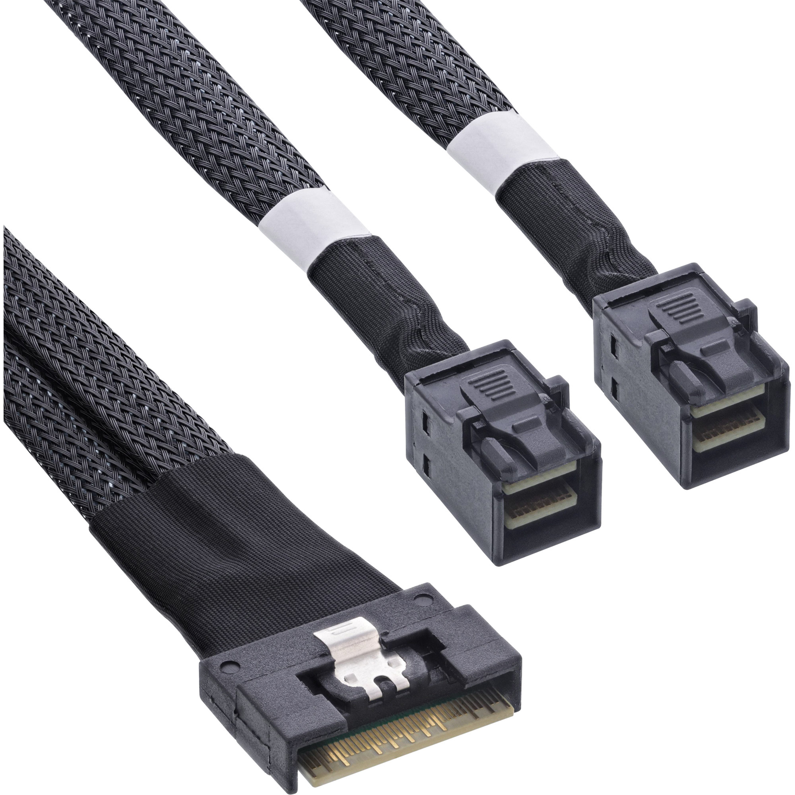 InLine Slim SAS Cable SFF-8654 8i to 2x SFF-8643 0.75m 0.75 M SFF-8654 8i 2x SFF-8643 Straight