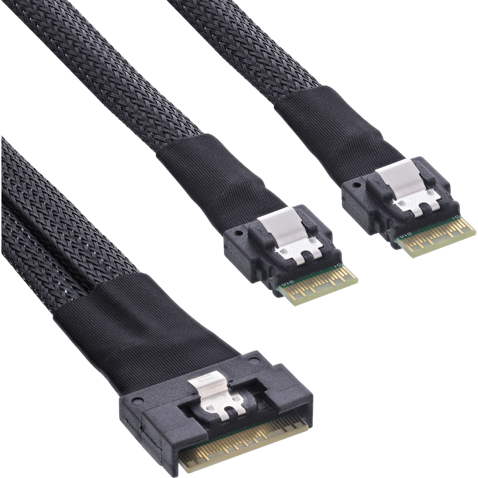 InLine Slim SAS Cable SFF-8654 8i to 2x SFF-8654 4i 0.5m 0.5 M SFF-8654 8i 2x SFF-8654 4i