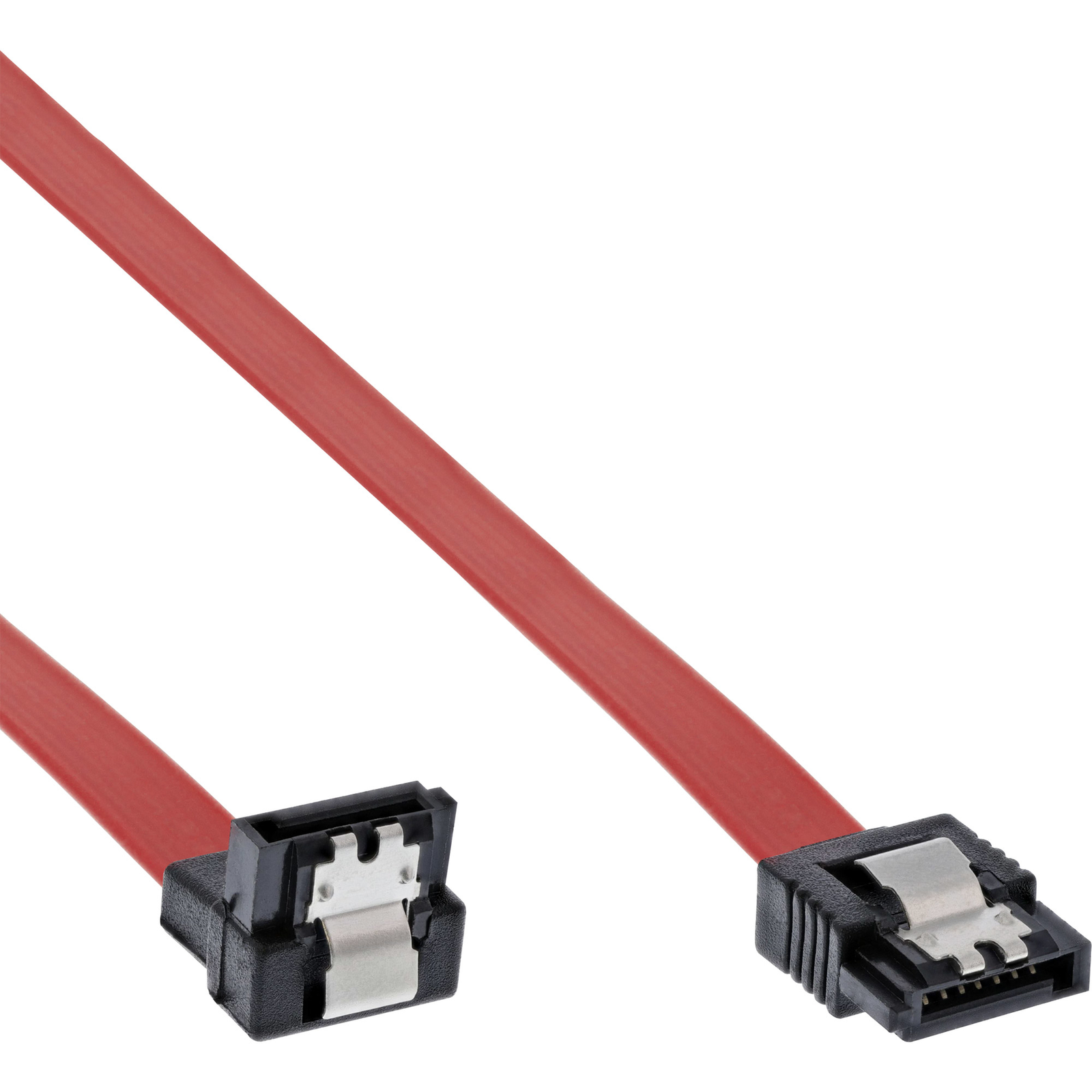 InLine SATA Angled Connection Cable with Safety Lug 0.3m