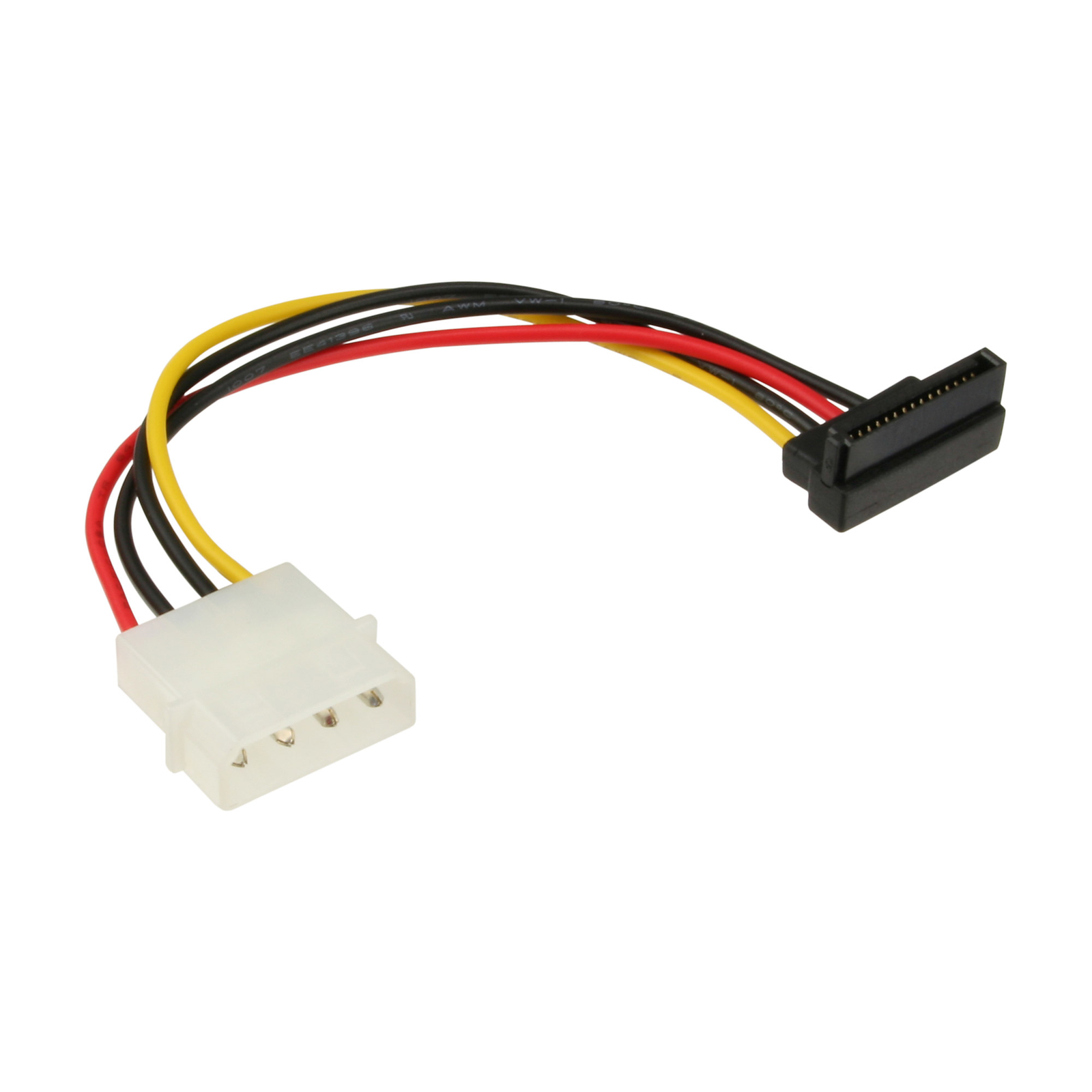 InLine SATA Power Adapter Cable to 4-pin Molex Angled Bottom