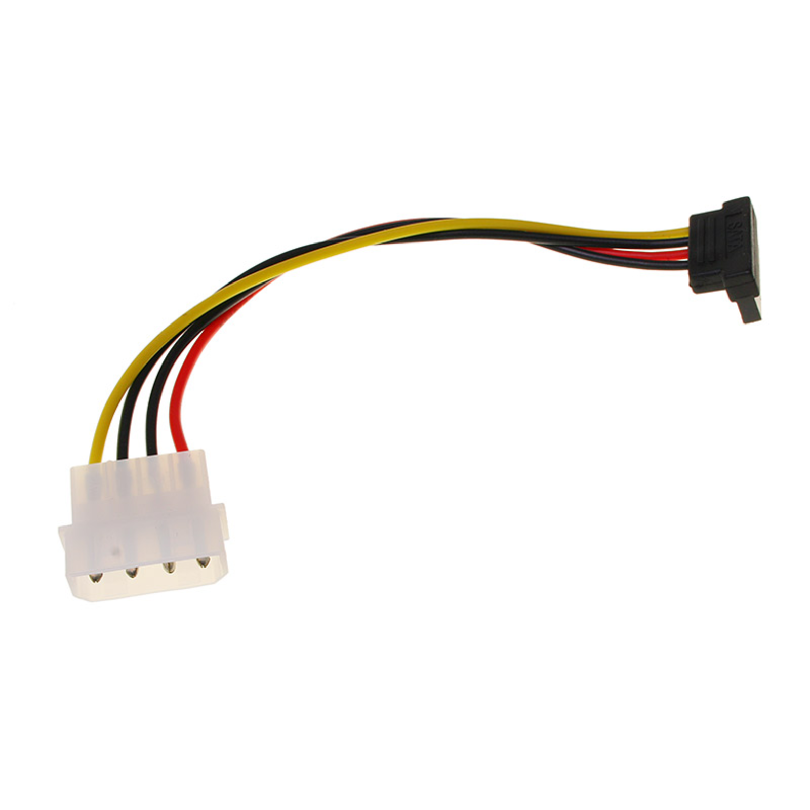 InLine SATA Power Adapter Cable to 4-pin Molex Angled Bottom