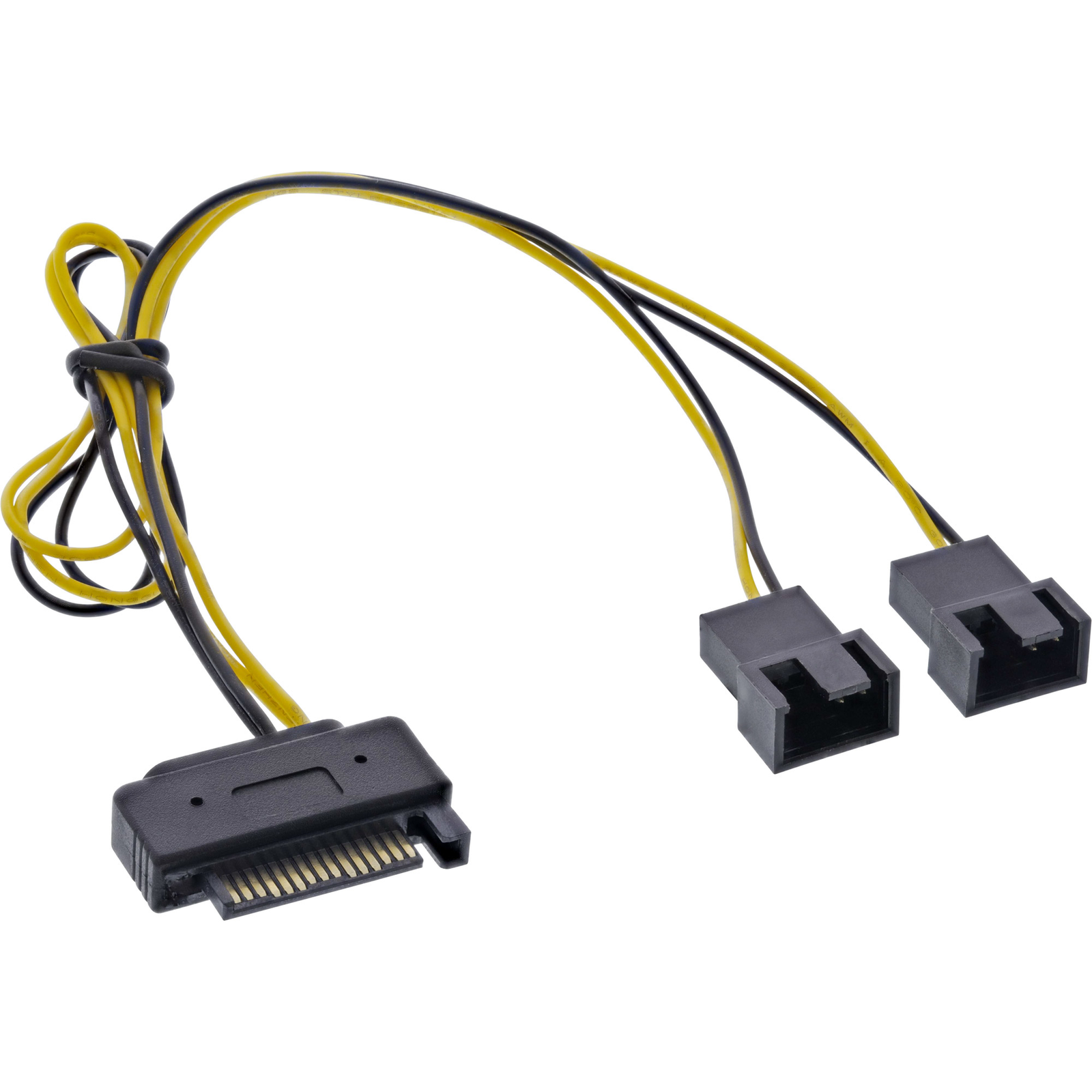 InLine SATA Power Y-cable SATA Socket to 2x Fan 2-pin Plug 0.30m