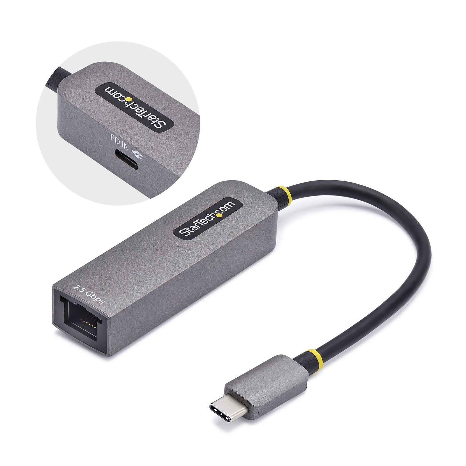 StarTech.com 2.5GbE USB-C to Ethernet Adapter USB-C 3.2 Gen 1 Thunderbolt 3 10M/100M/1G/2 .5