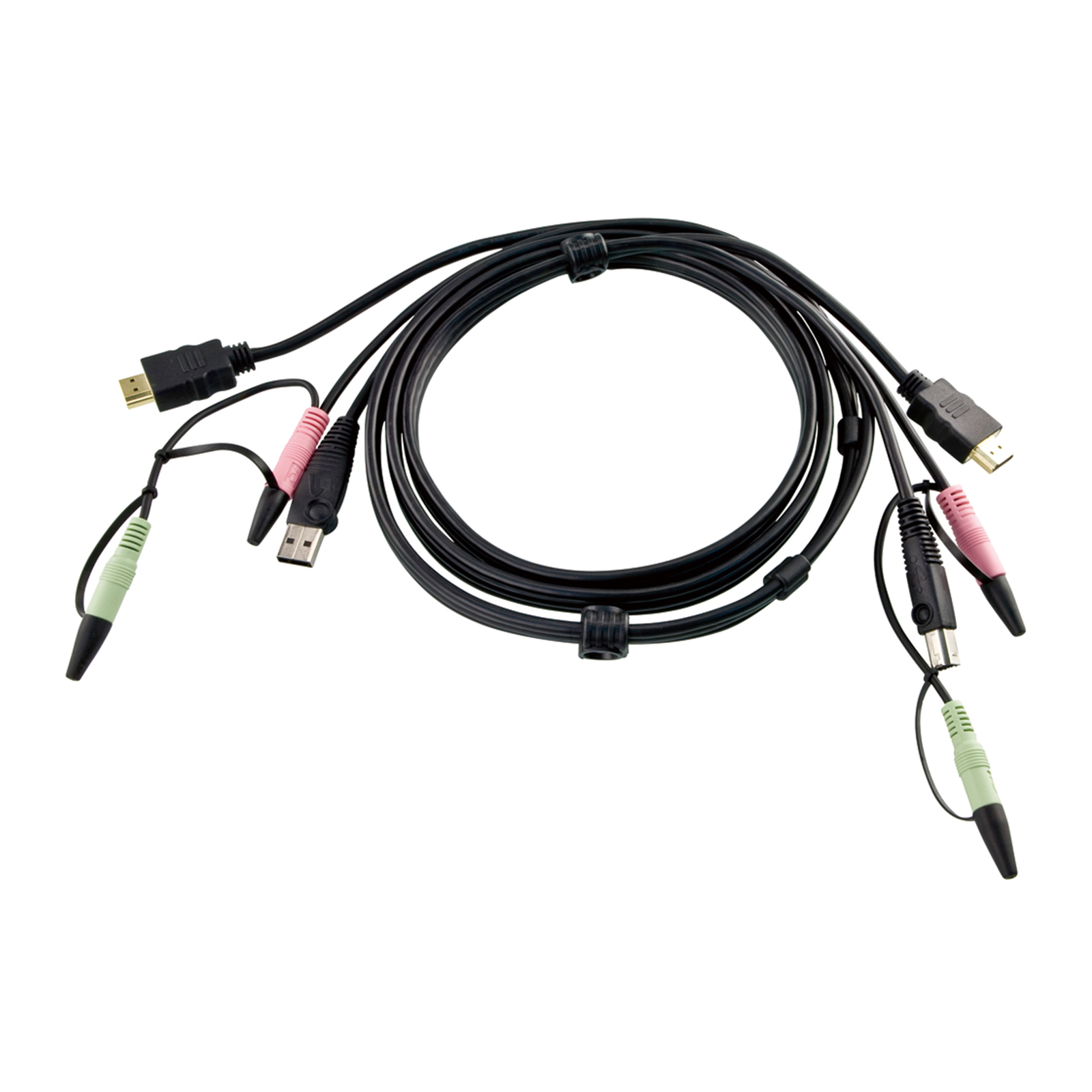 Aten USB-HDMI-KVM Cable with Audio 1.8 M 1.8 M HDMI Black HDMI USB A 2 X 3.5mm HDMI USB B