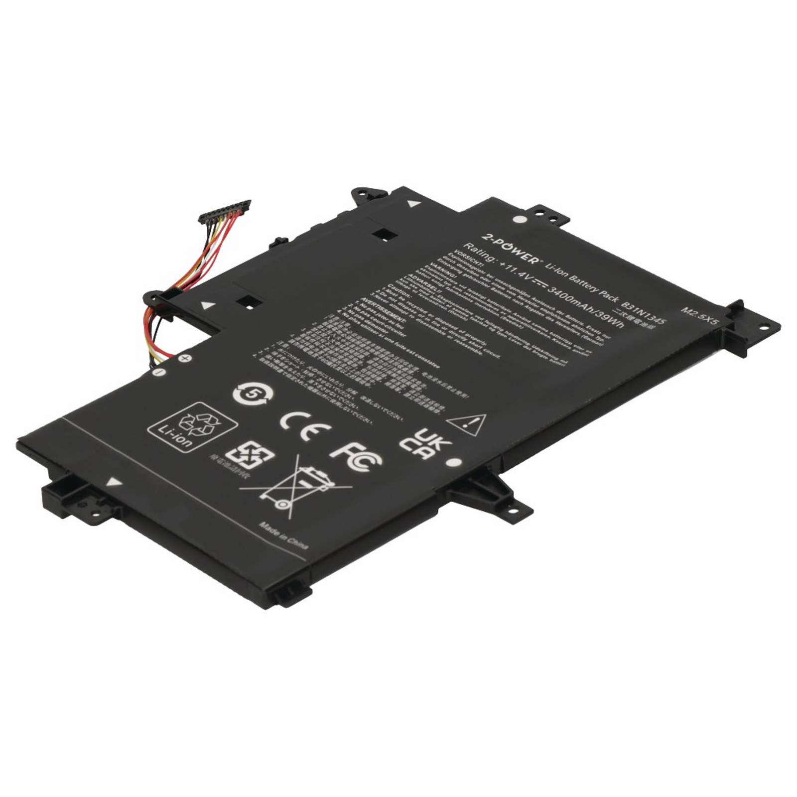 2-POWER Main Battery Pack 11.4V 3400mAh Asus Transformer Book Flip TP500LA