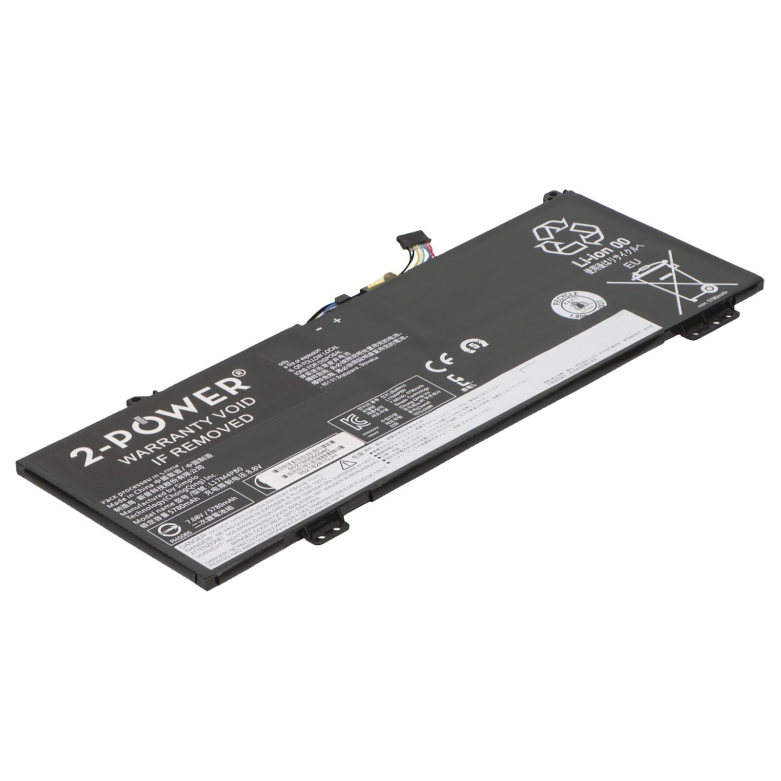 2-POWER Main Battery Pack 7.68V 5730mAh Lenovo IdeaPad Yoga 530-14IKB 81EK