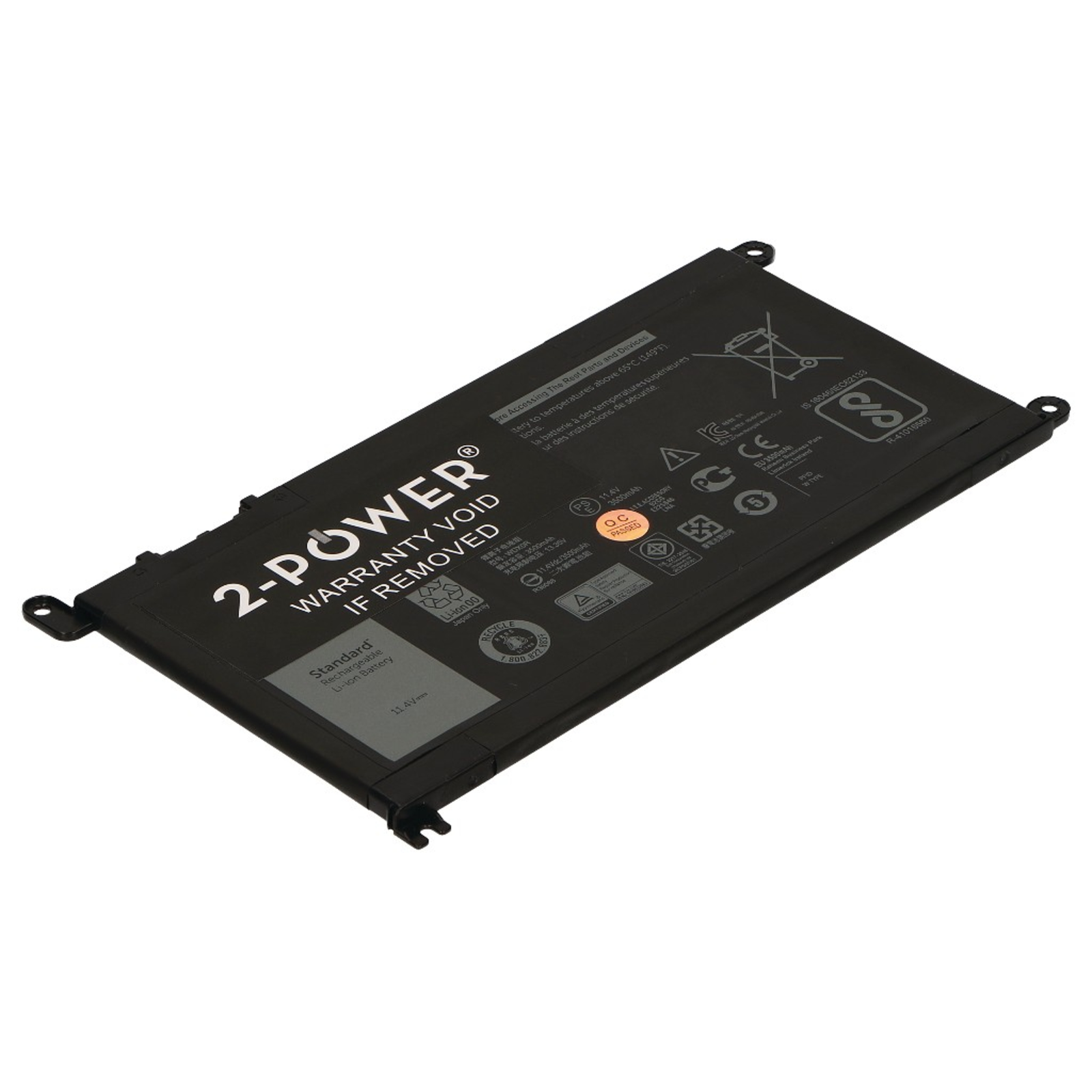 2-POWER Main Battery Pack 11.4V 3400mAh Dell Inspiron 13 5378 2-In-1