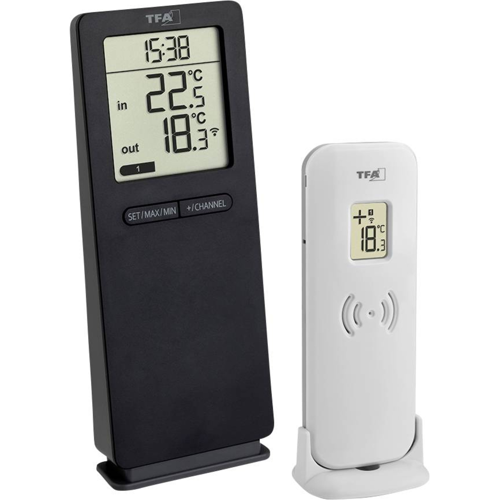 TFA 30.3071.01black LOGO 2.0 Radio Thermometer