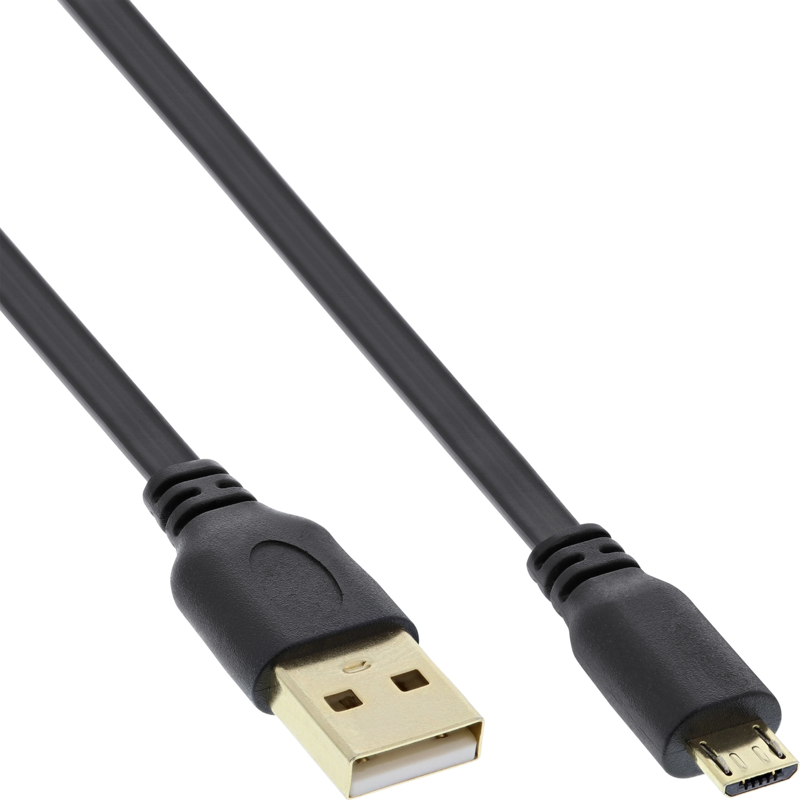 InLine Micro-USB 2.0 Flat Cable USB-A Plug to Micro-B Plug 0.5m