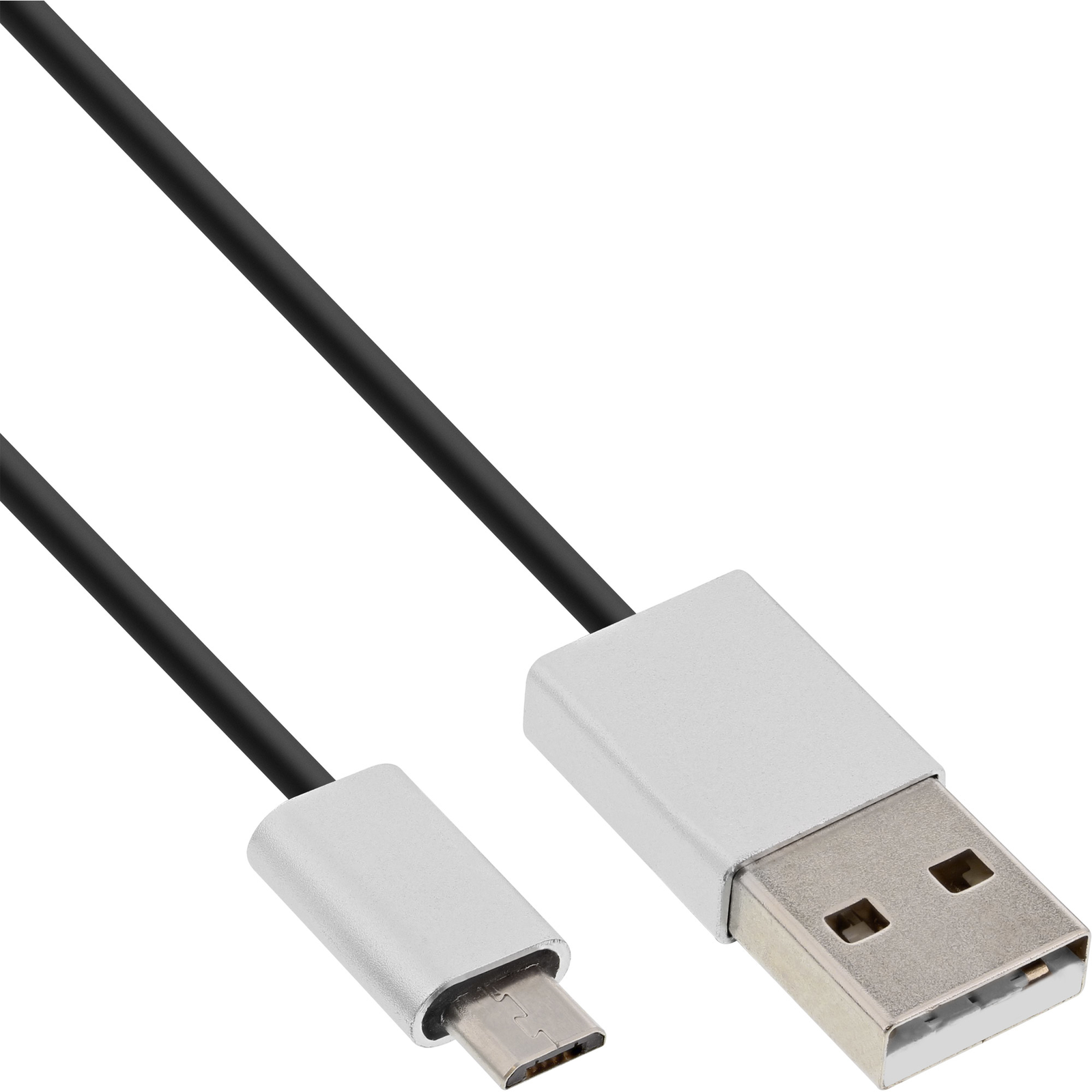 InLine Micro-USB 2.0 Cable USB-A ST to Micro-B ST Black-aluminum Flexible 5m