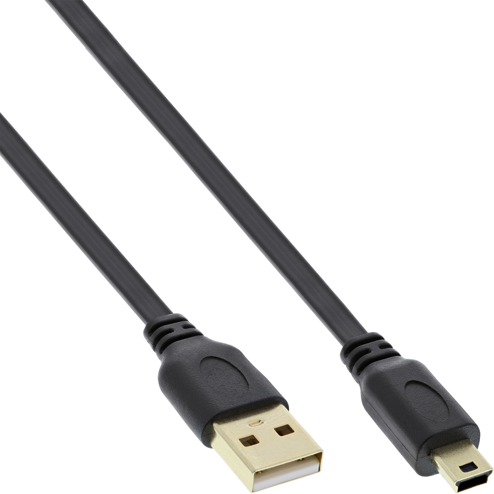 InLine USB 2.0 Flat Cable USB A ST to Mini-B ST 5-pin Black 2m