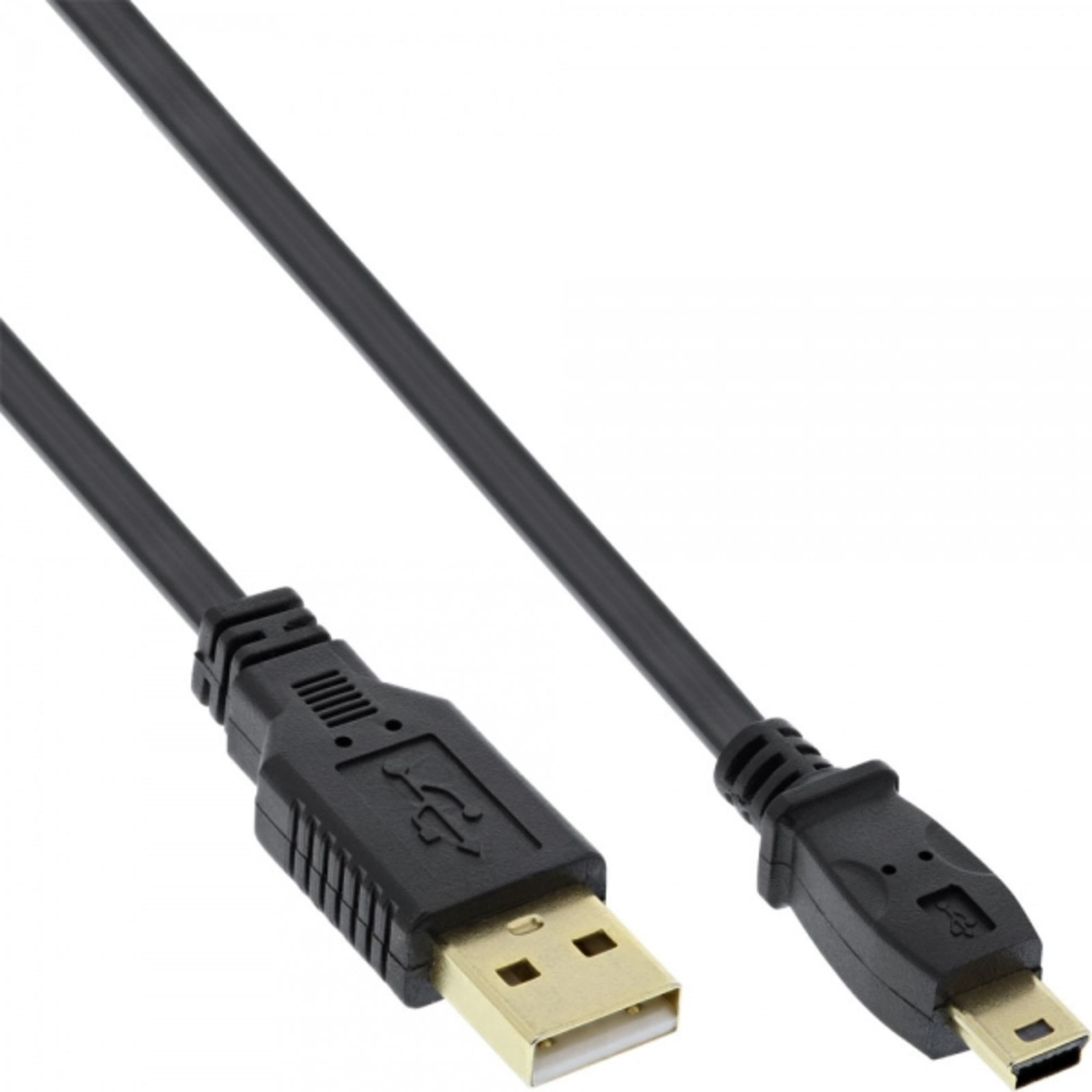 InLine USB 2.0 Flat Cable USB A ST to Mini-B ST 5-pin Black 3m