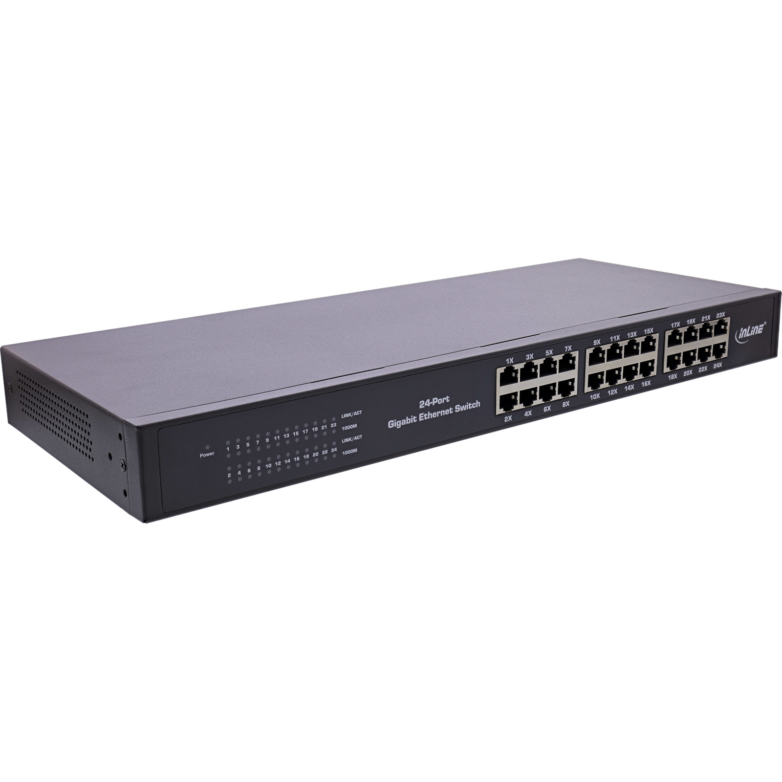 InLine Gigabit Network Switch 24-Port 1GBit/s 48.26cm 19inch Metal Switch 1 Gbps