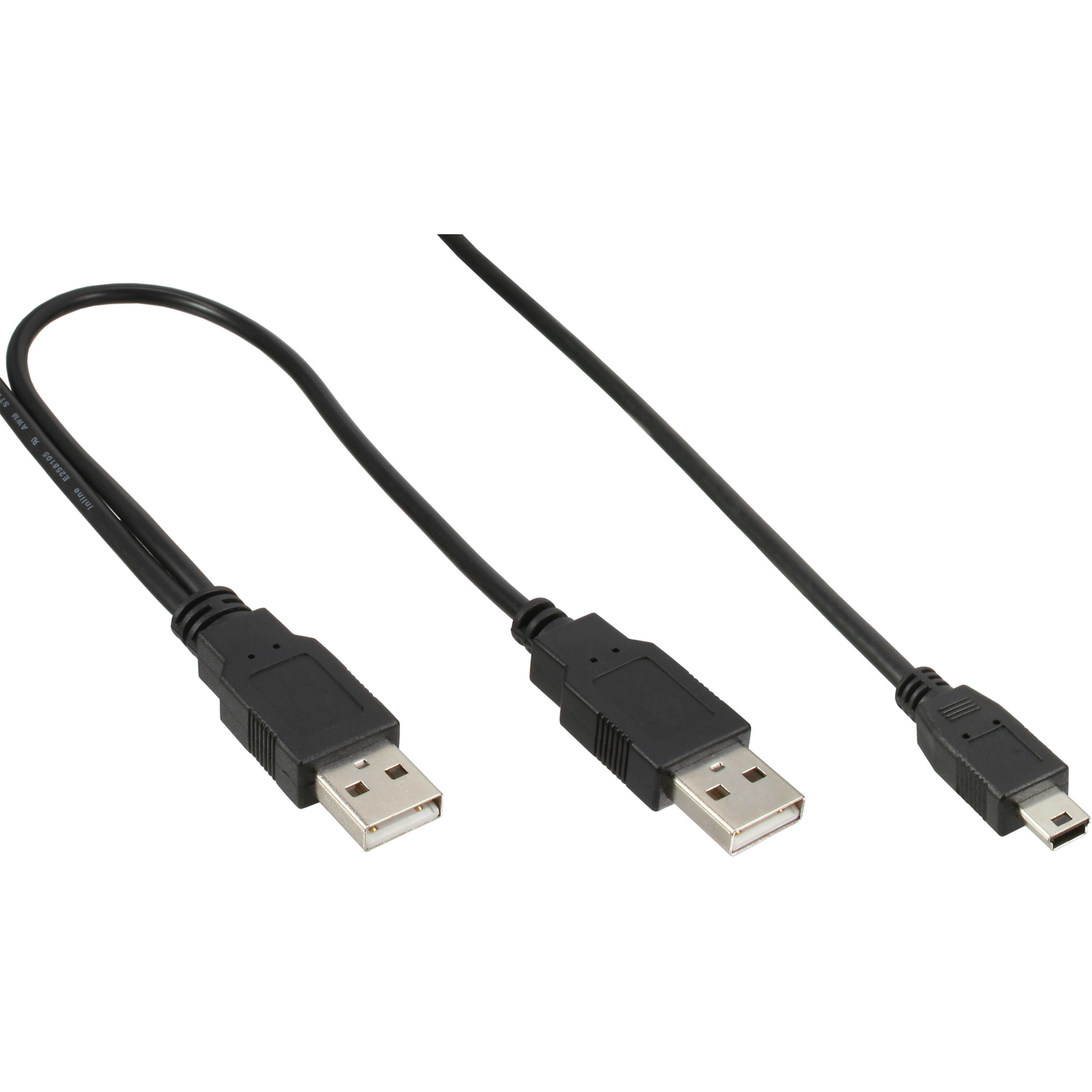 InLine USB Mini Y-cable 2x Plug A to Mini B Plug 5-pin 1.0m