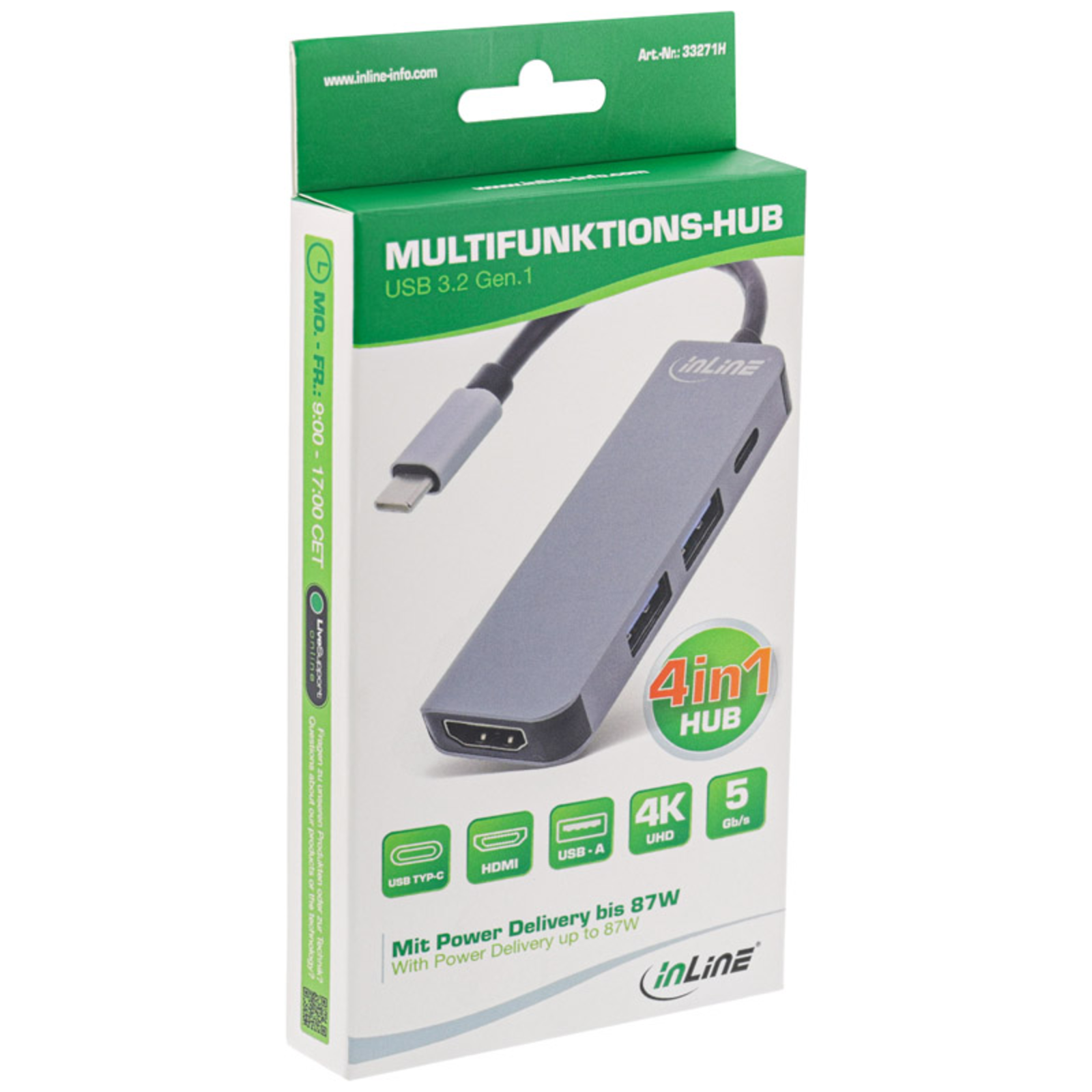 InLine Multifunctional Hub USB 3.2 1x USB-C 2x USB-A HDMI