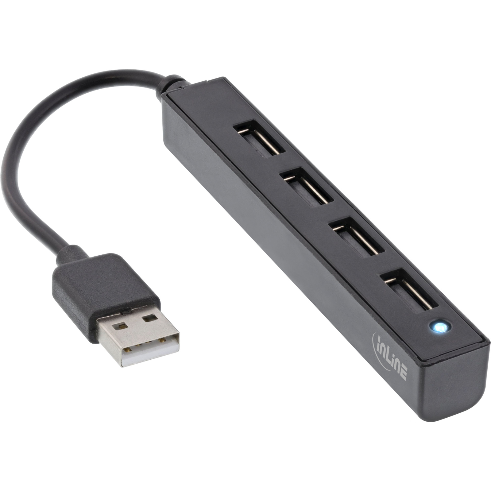 InLine USB 2.0 4-port Hub USB-A Male to 4x USB-A Female Cable 15cm