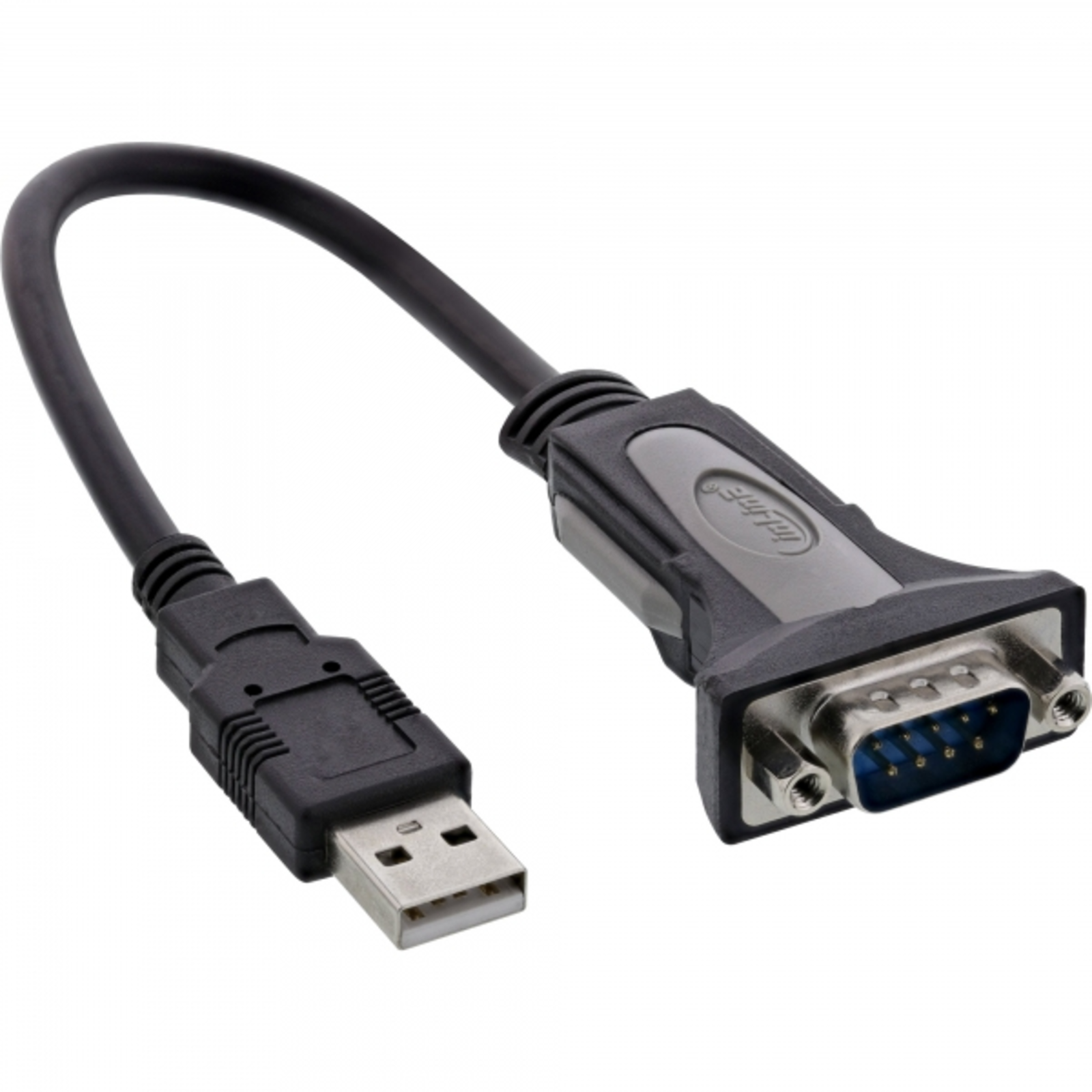 InLine USB 2.0 to Serial Adapter Cable USB A to 9-pin Sub D Plug 0.25m