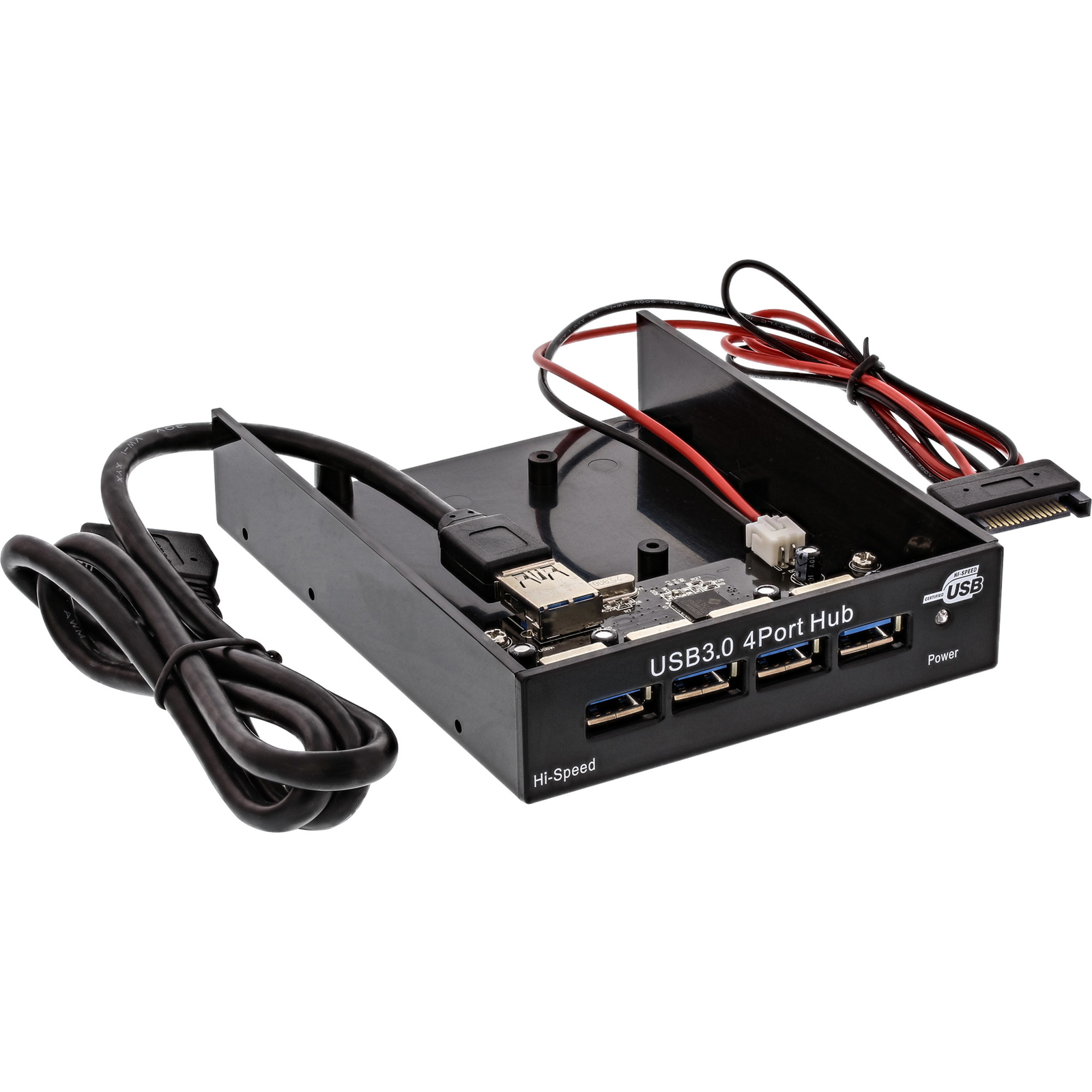 InLine USB 3.0 Hub 4-way for The 8.89cm 3.5 Inch Bay Black