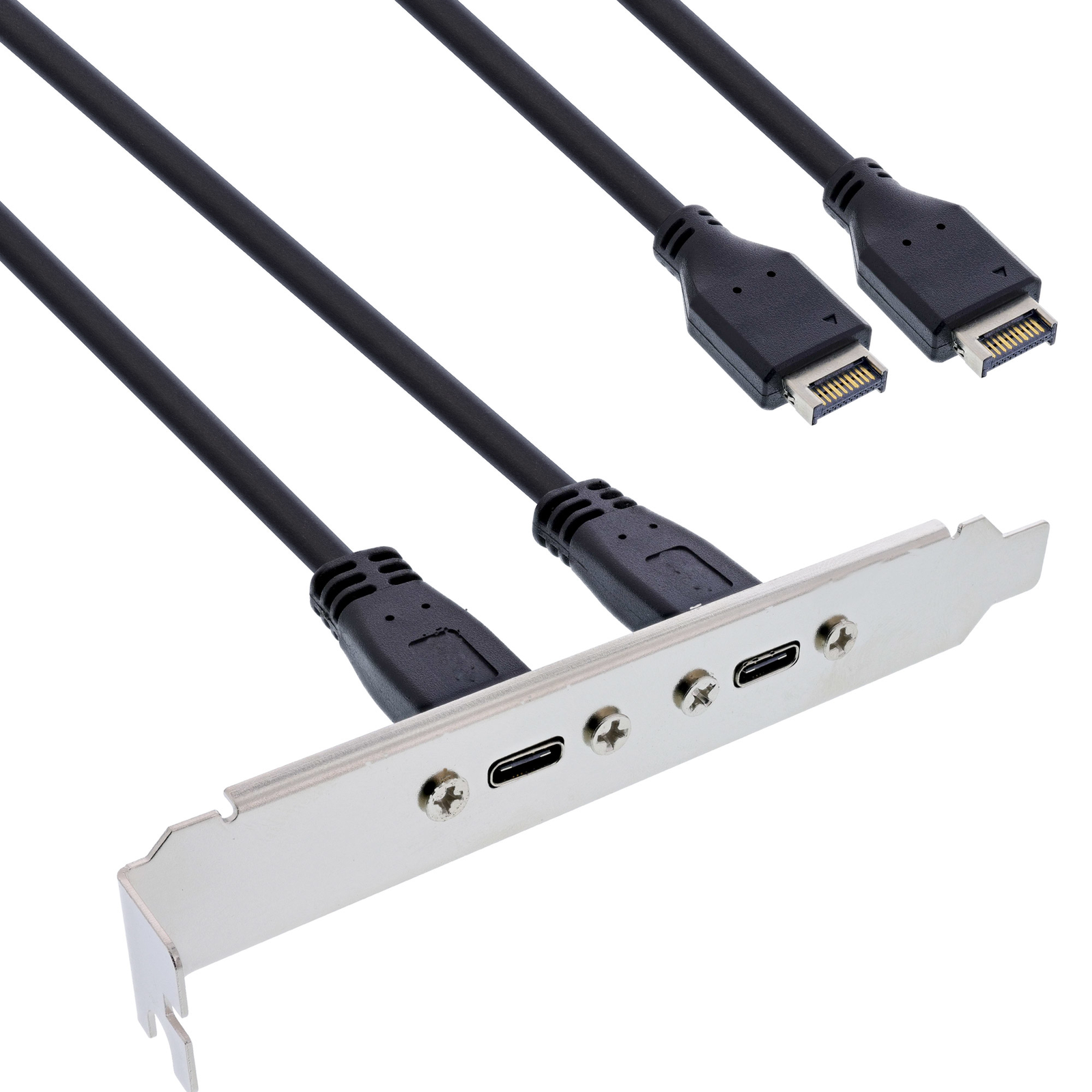 InLine Slot Bracket 2x USB-C to USB 3.2 Front Panel Key-A Internal 0.5m