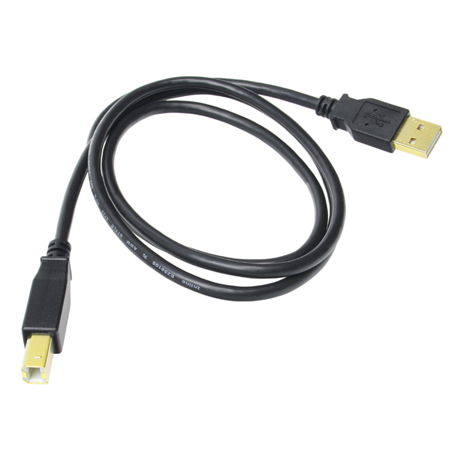 InLine USB 2.0 Cable A to B gold-plated Black 1m